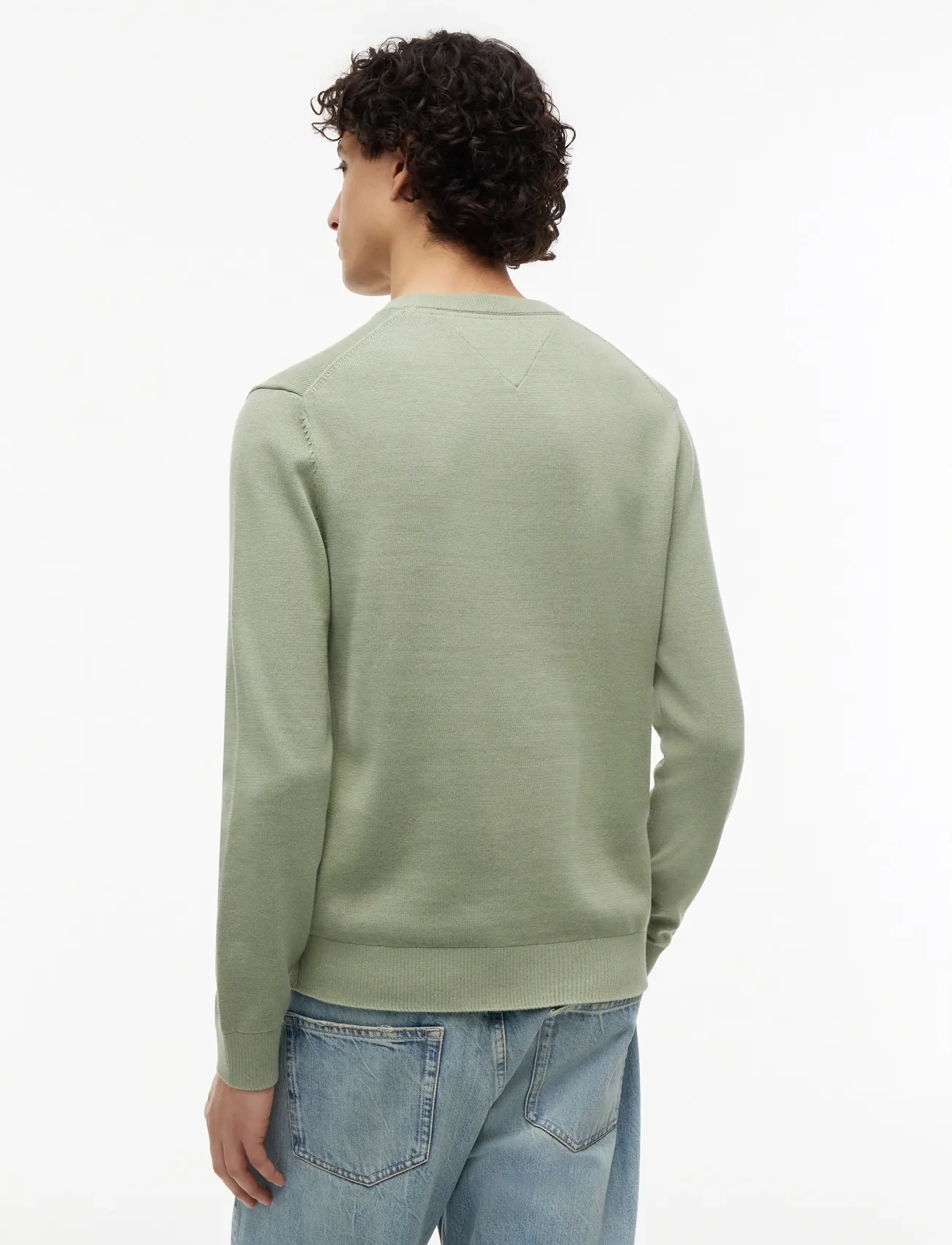 Tommy Jeans - TJM SLIM ESS LIGHT SWEATER EXT - rundhalsad - spring olive - 2