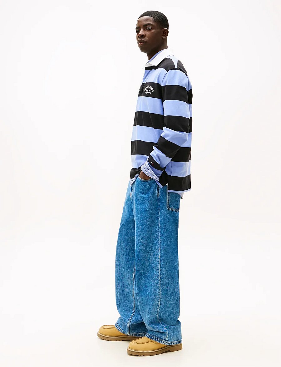 Tommy Jeans - THEO BAGGY TURN UP AI4136 - alt laienevad teksad - denim medium - 4