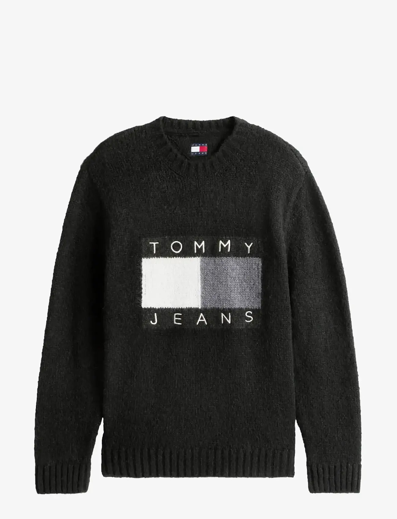 Tommy Jeans - TJM REG FLAG BEARER SWEATER - adījumi ar apaļu kakla izgriezumu - black - 1