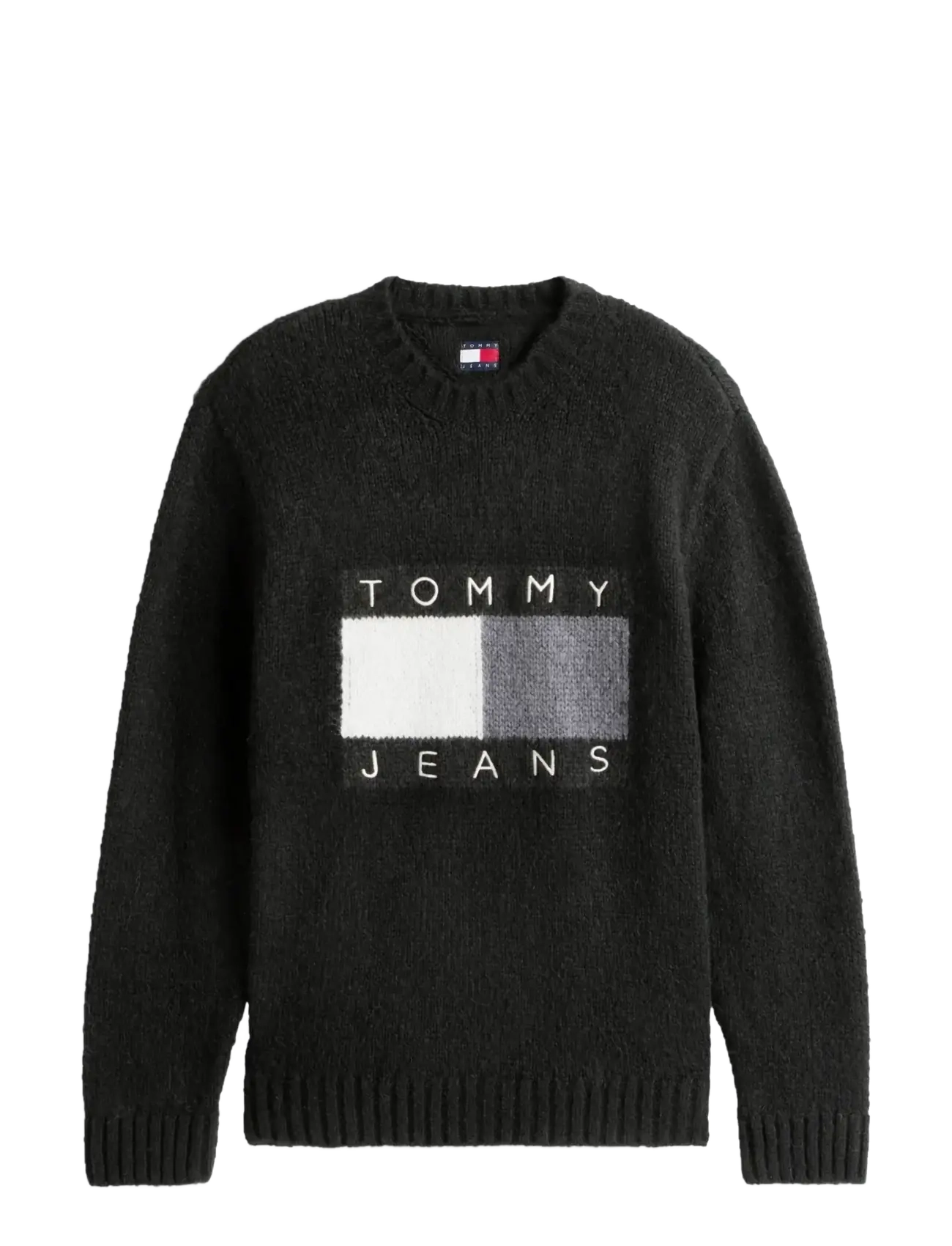 Tommy Jeans TJM REG FLAG BEARER SWEATER - Tøj - BLACK / black