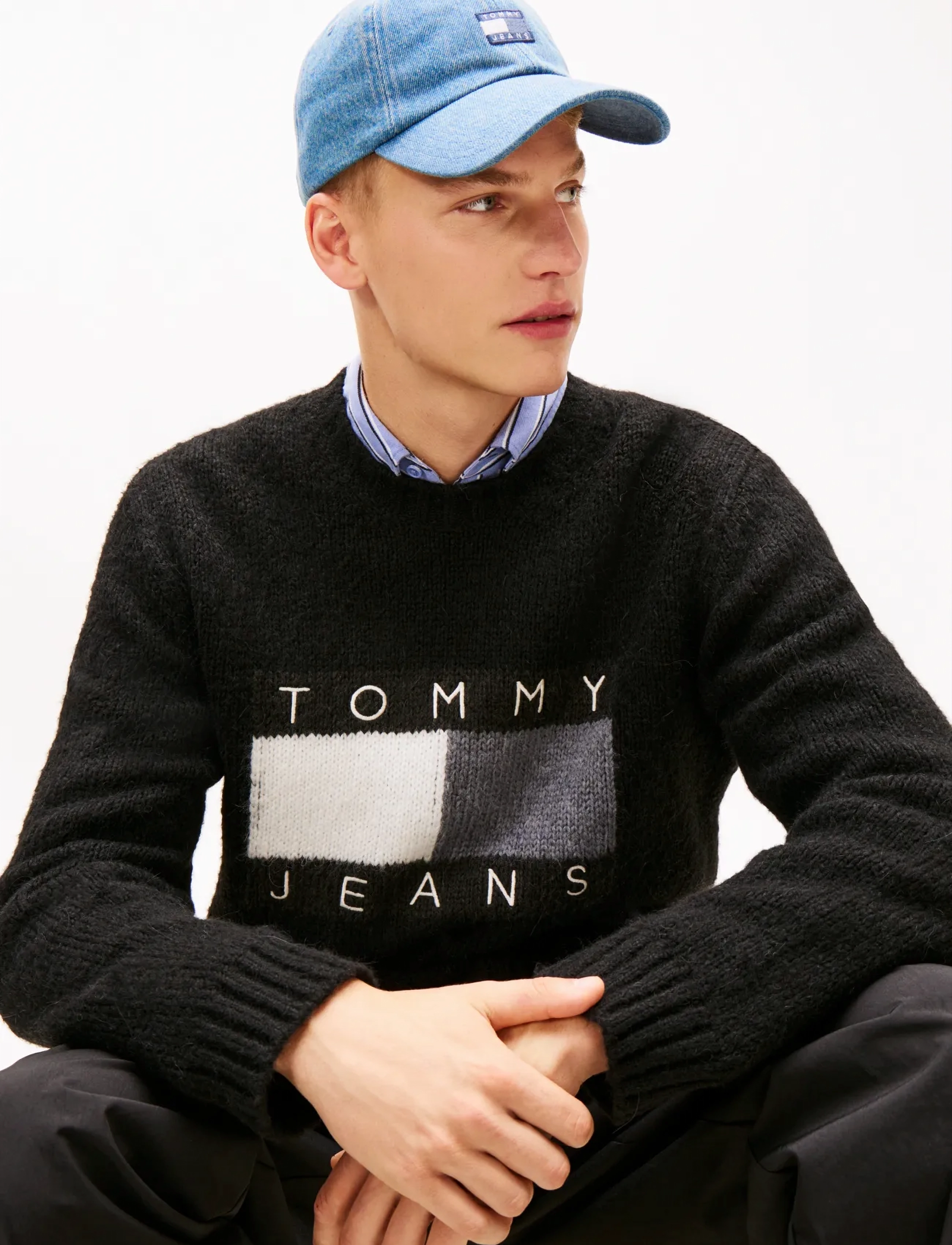Tommy Jeans - TJM REG FLAG BEARER SWEATER - rund hals - black - 4