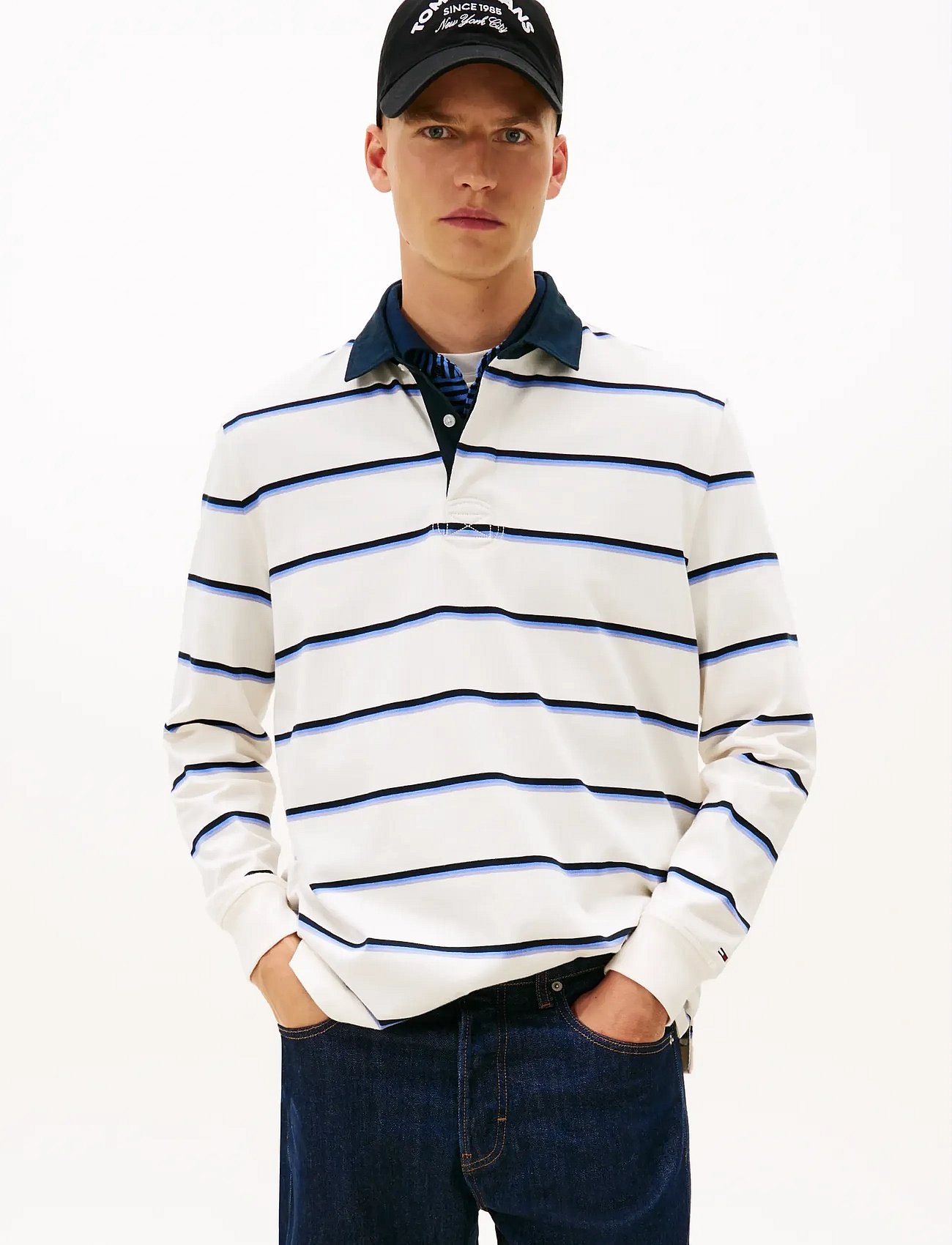 TJM RLX WOVEN LABEL RUGBY - ANCIENT WHITE STRIPE