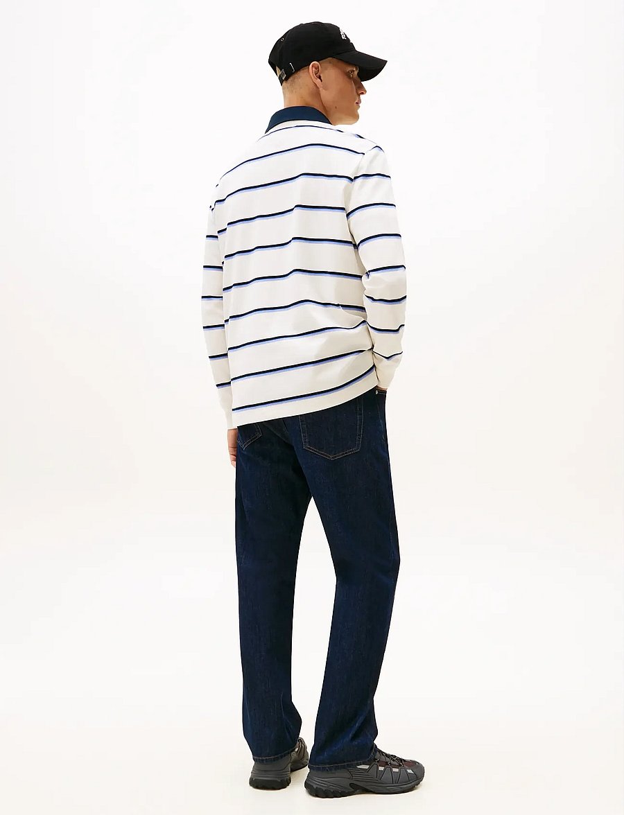 Tommy Jeans - TJM RLX WOVEN LABEL RUGBY - långärmade pikéer - ancient white stripe - 3