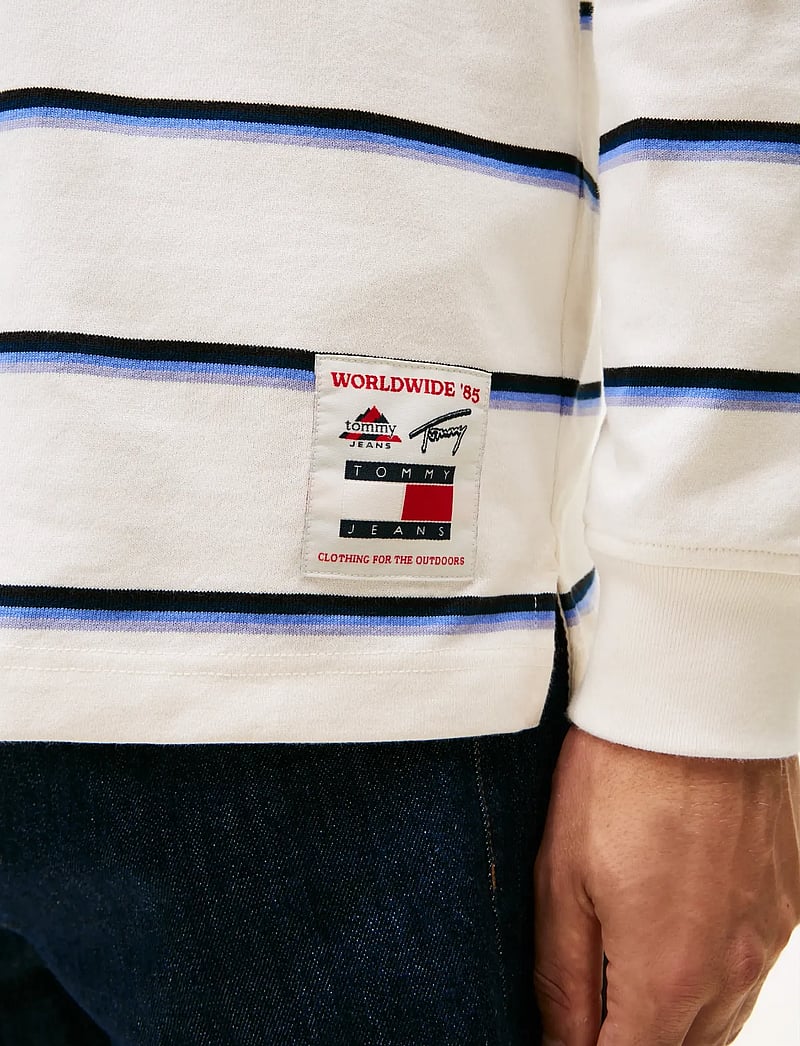 Tommy Jeans - TJM RLX WOVEN LABEL RUGBY - langärmelig - ancient white stripe - 4