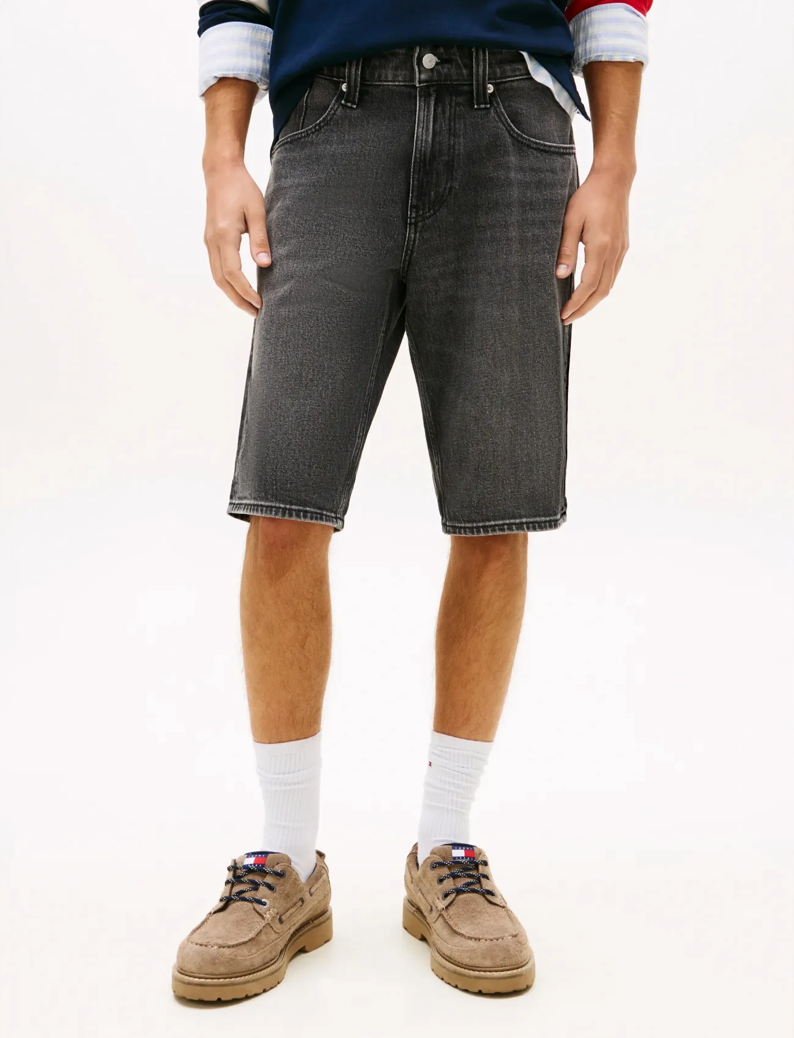 Tommy Jeans Ronnie Short Bi0187, 36, Grey, Shorts > Denim Shorts, Herre
