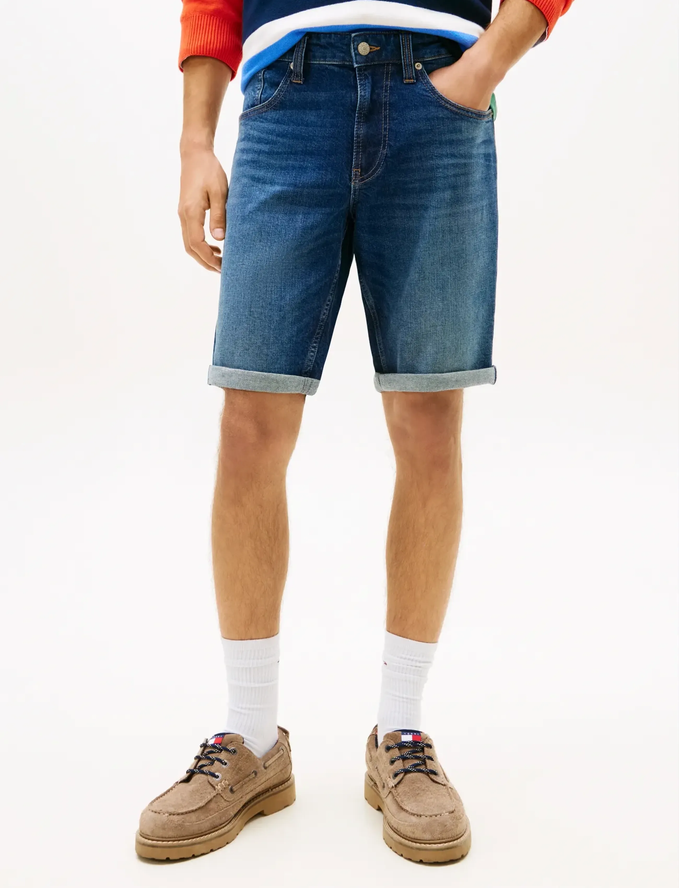 Tommy Jeans RONNIE SHORT BJ8155 - Lühikesed püksid - DENIM DARK / blue