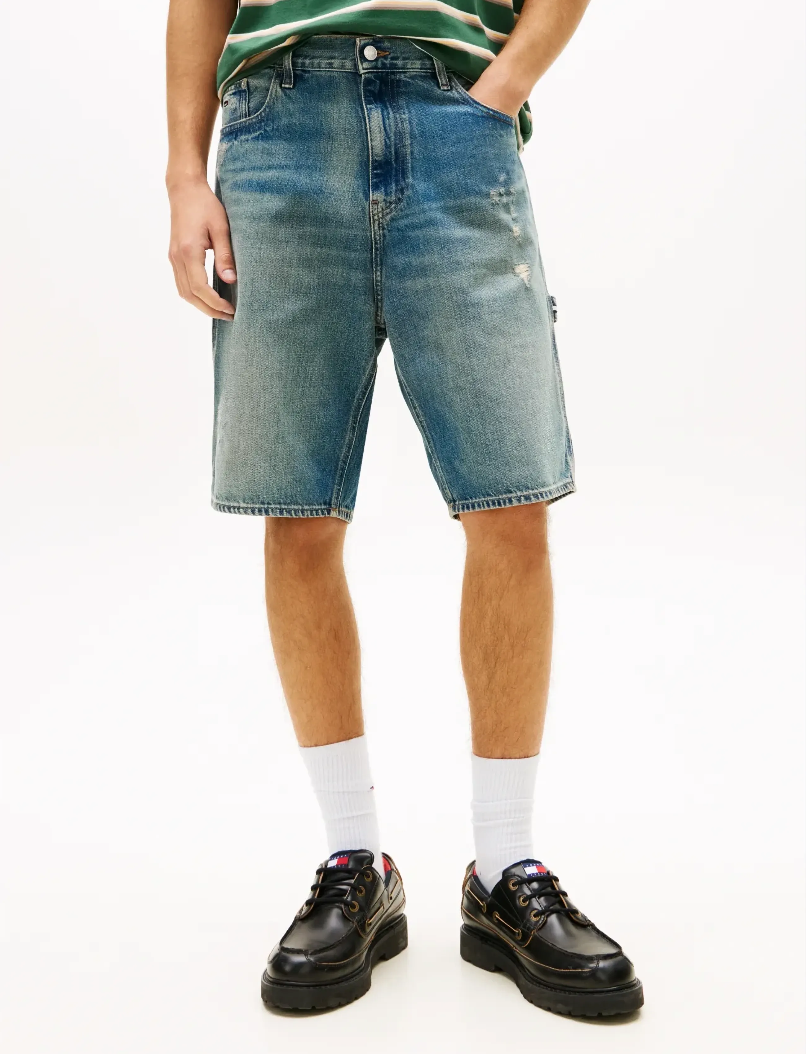 Tommy Jeans JAIMIE RLXD CARP SHORT BJ2032 - Czapki i Kapelusze - DENIM MEDIUM / blue