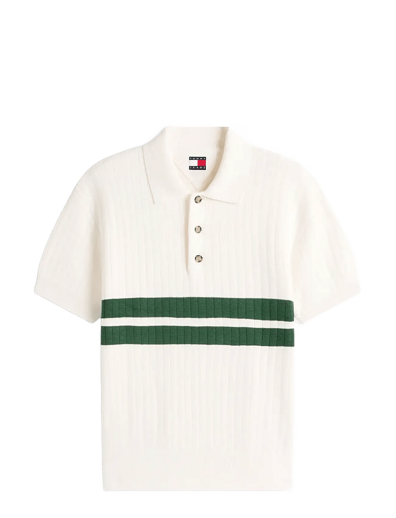 Tommy Jeans - TJM REG SS KNITTED POLO - polostrik - ancient white - 1