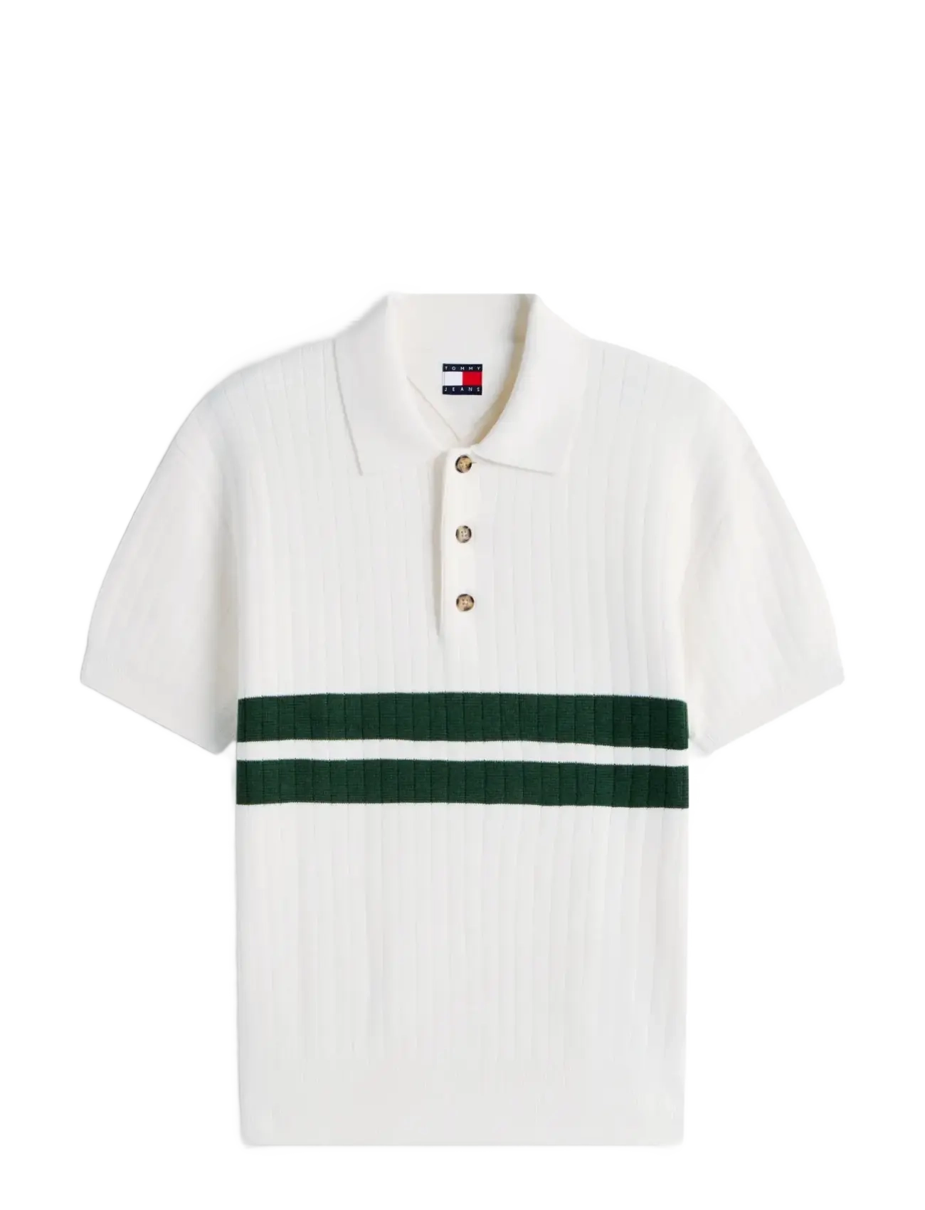 Tommy Jeans - TJM REG SS KNITTED POLO - knitted polos - ancient white - 1