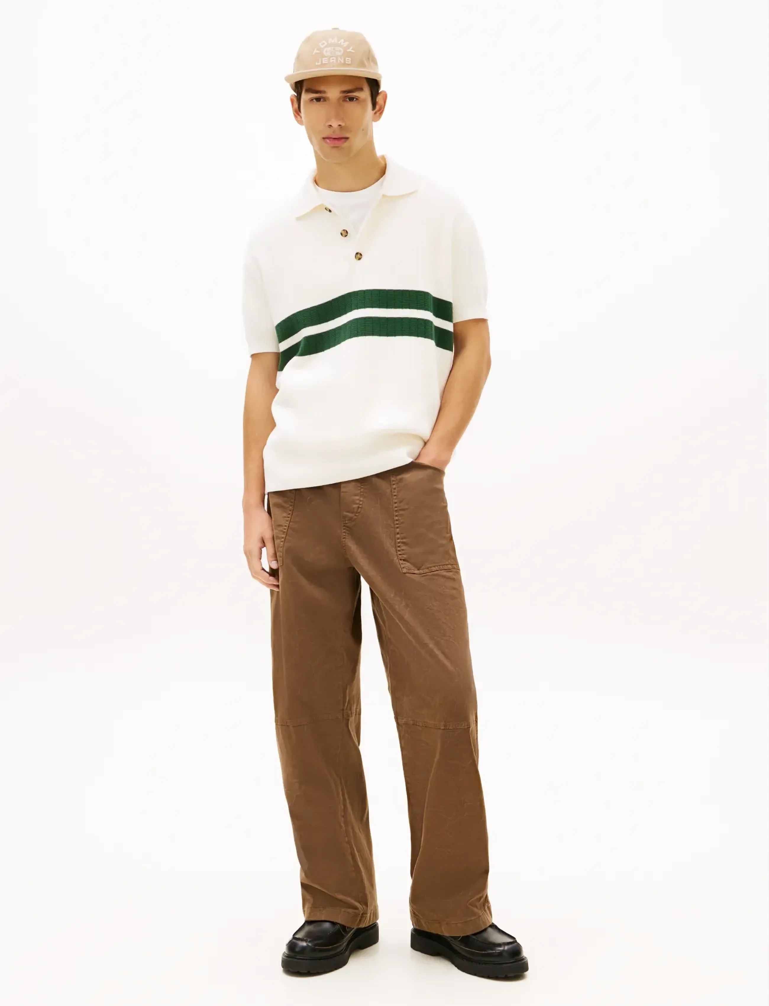 Tommy Jeans - TJM REG SS KNITTED POLO - gestrickte polohemden - ancient white - 3