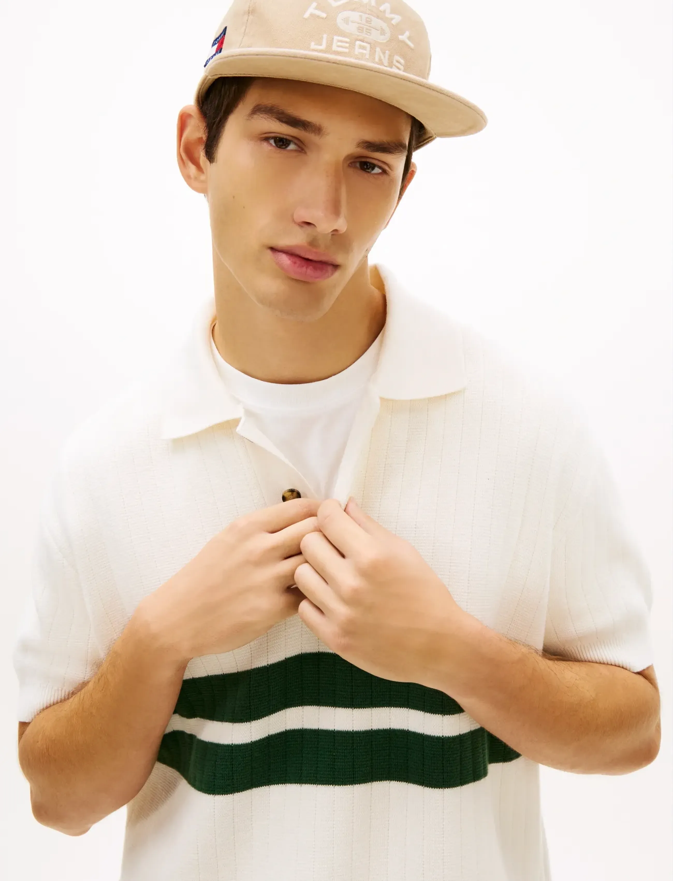 Tommy Jeans - TJM REG SS KNITTED POLO - gestrickte polohemden - ancient white - 5