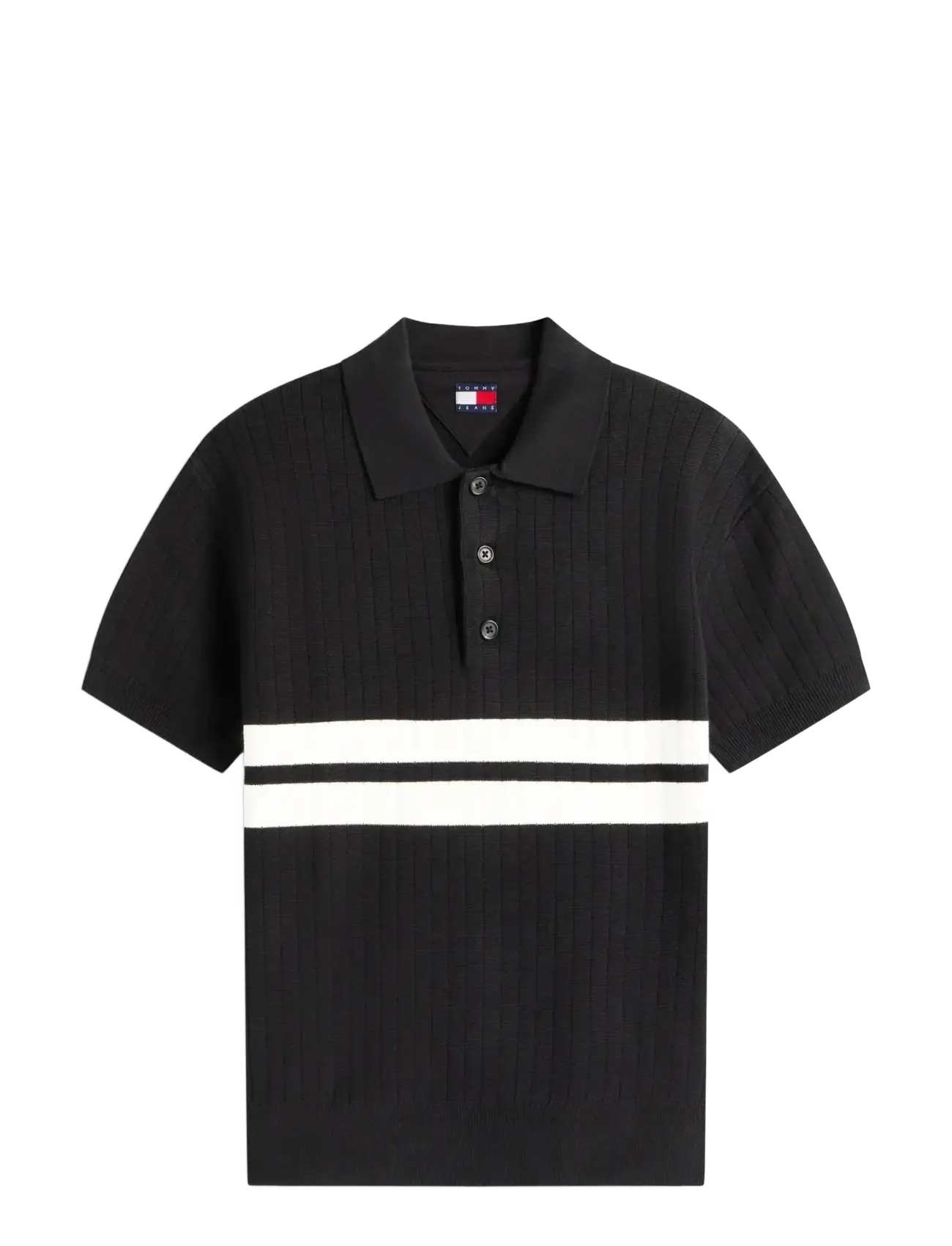 Tommy Jeans TJM REG SS KNITTED POLO - Strickmode - BLACK / black