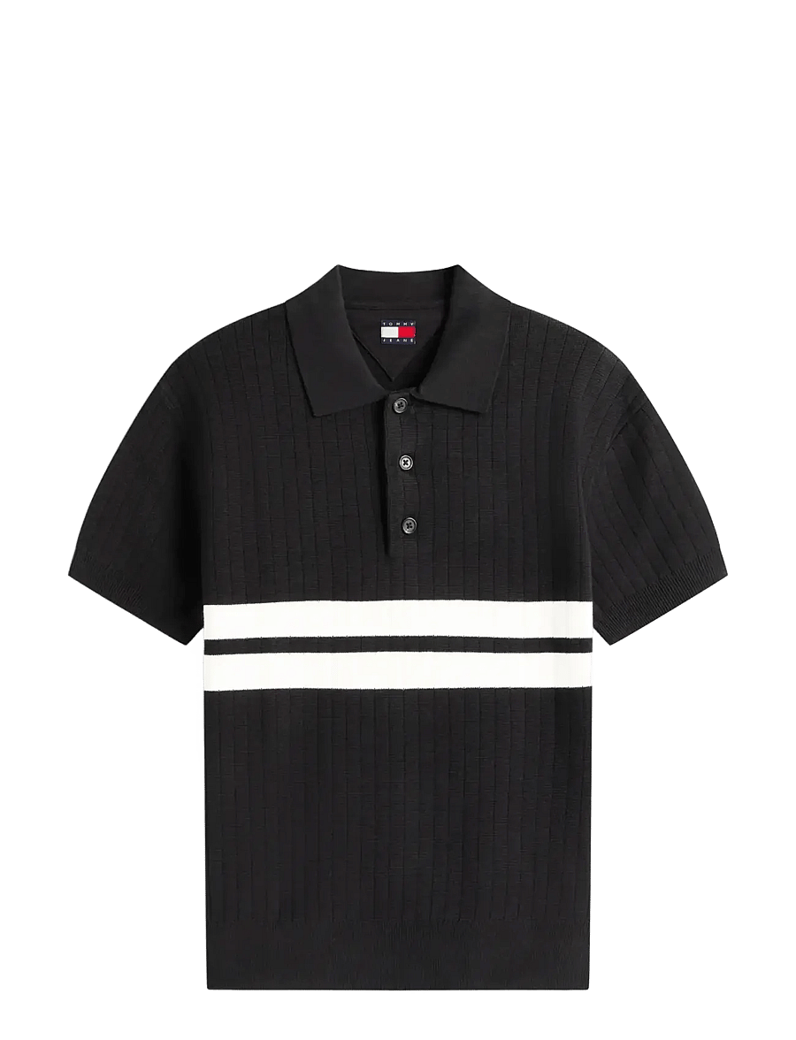 Tommy Jeans - TJM REG SS KNITTED POLO - shop efter stil - black - 1