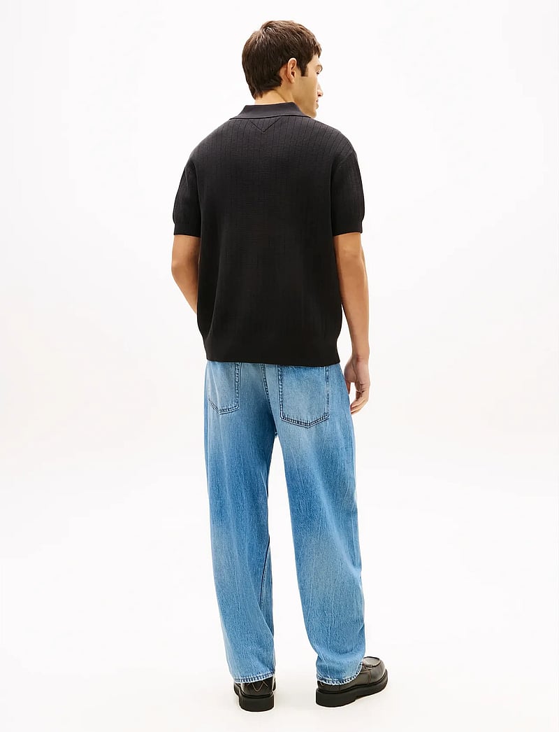 Tommy Jeans - TJM REG SS KNITTED POLO - kootud polosärgid - black - 2