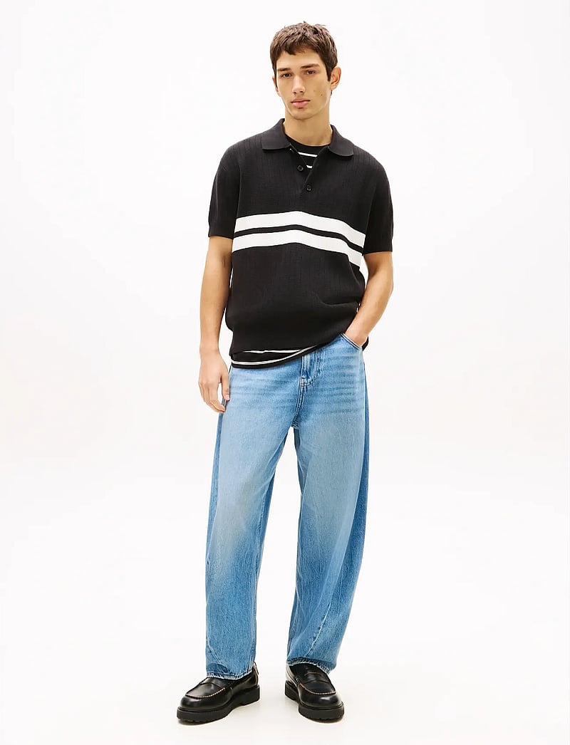 Tommy Jeans - TJM REG SS KNITTED POLO - kootud polosärgid - black - 3