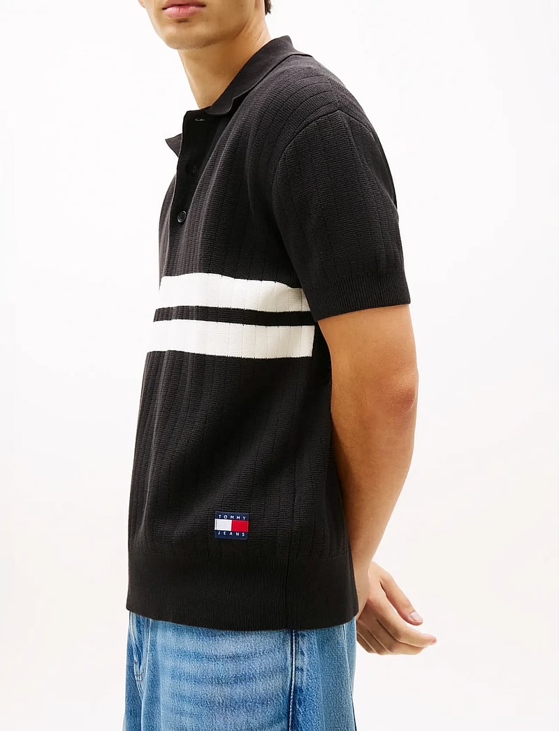 Tommy Jeans - TJM REG SS KNITTED POLO - kootud polosärgid - black - 4