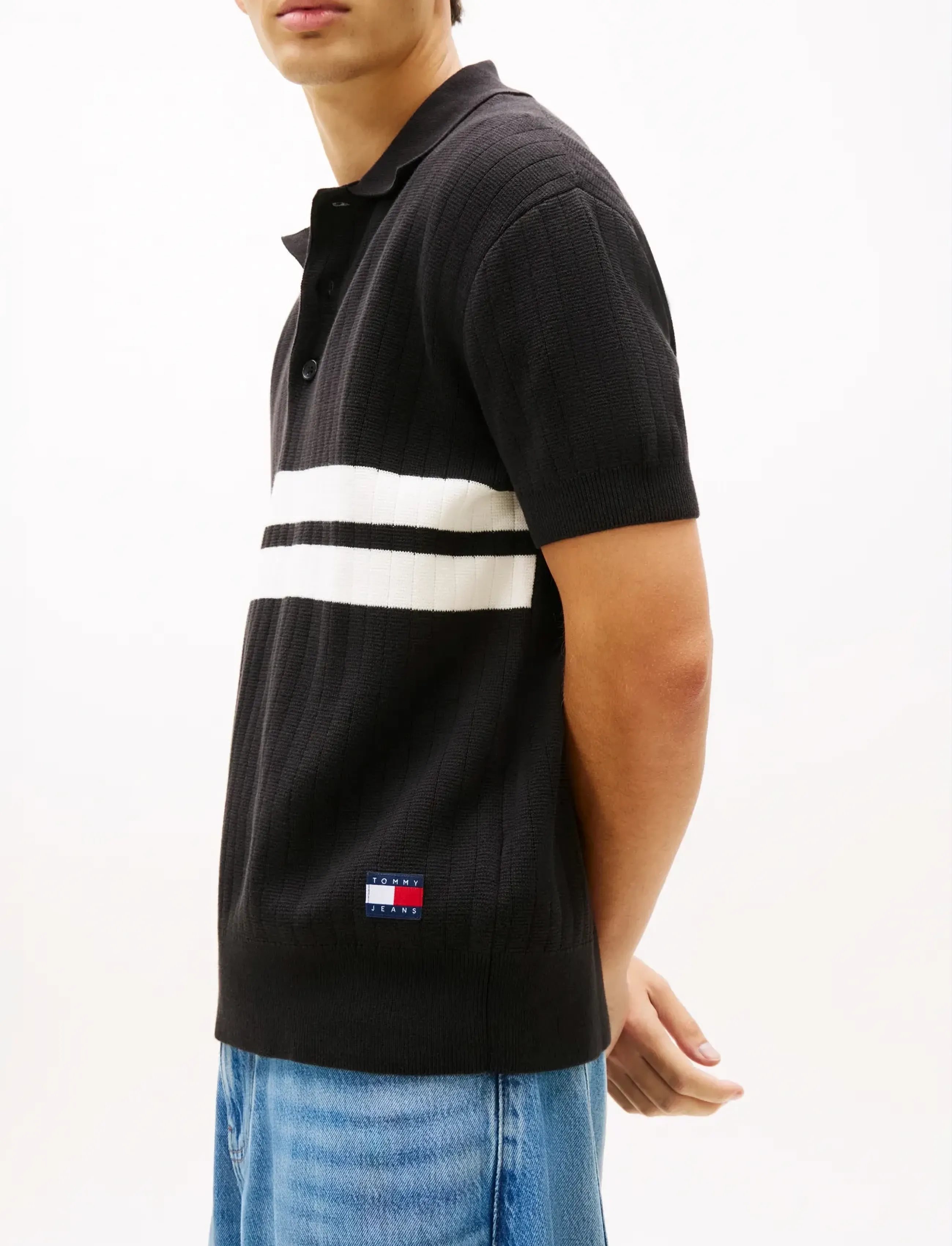 Tommy Jeans - TJM REG SS KNITTED POLO - shop efter stil - black - 4