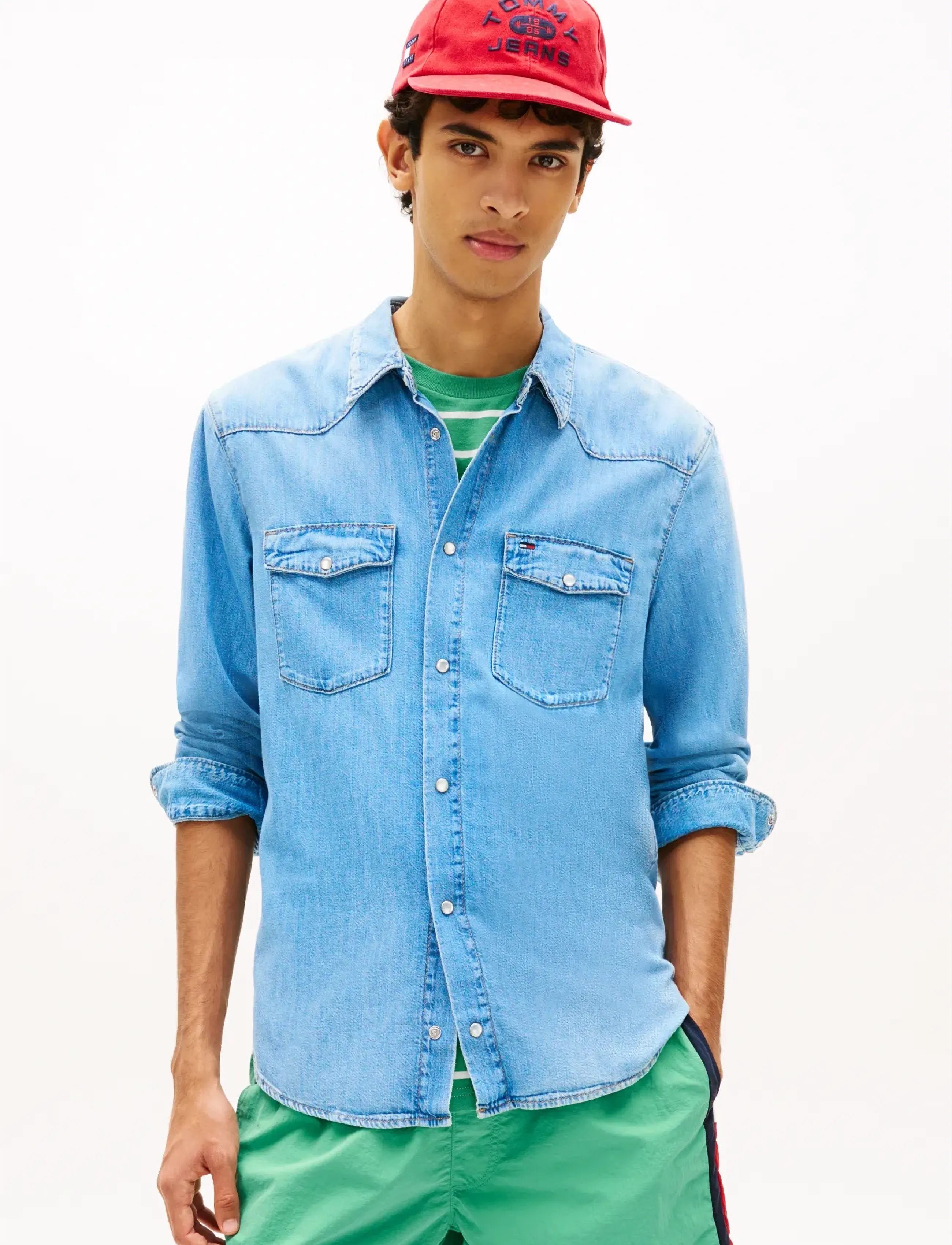 Tommy Jeans TJM REGULAR WESTERN SHIRT BJ8018 - Denimskjorter - DENIM LIGHT / blue