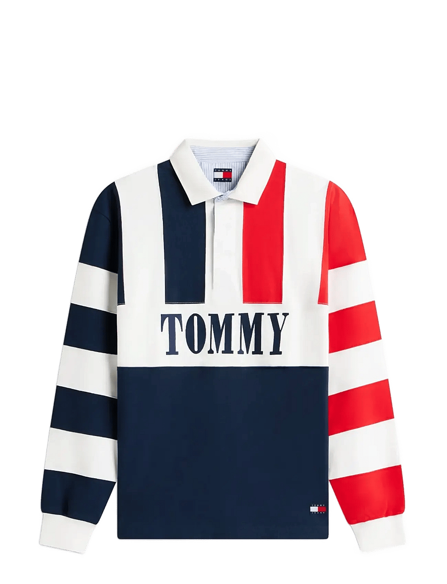 Tommy Jeans - TJM RLX ARCHIVE RUGBY EXT - langärmelige gestrickte polohemden - dark night navy - 1