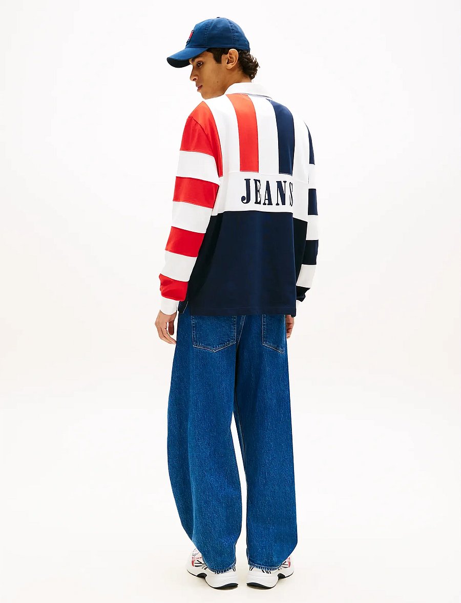Tommy Jeans - TJM RLX ARCHIVE RUGBY EXT - langärmelige gestrickte polohemden - dark night navy - 2