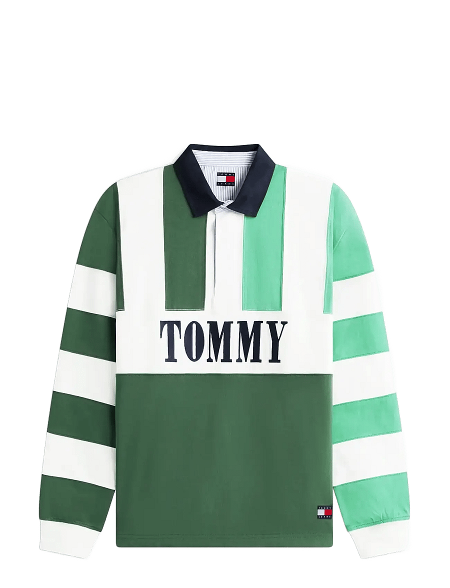 Tommy Jeans - TJM RLX ARCHIVE RUGBY EXT - langärmelige gestrickte polohemden - shadow pine - 1