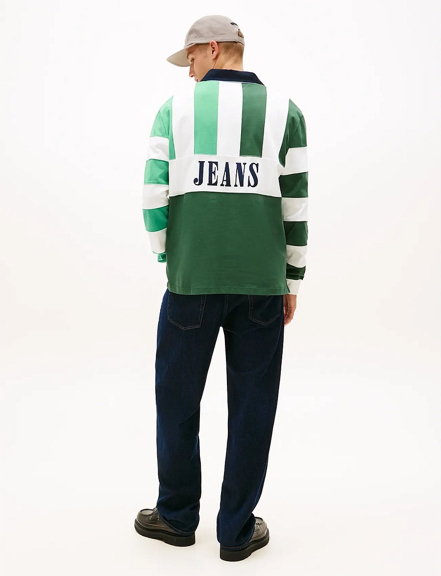 Tommy Jeans - TJM RLX ARCHIVE RUGBY EXT - langärmelige gestrickte polohemden - shadow pine - 2