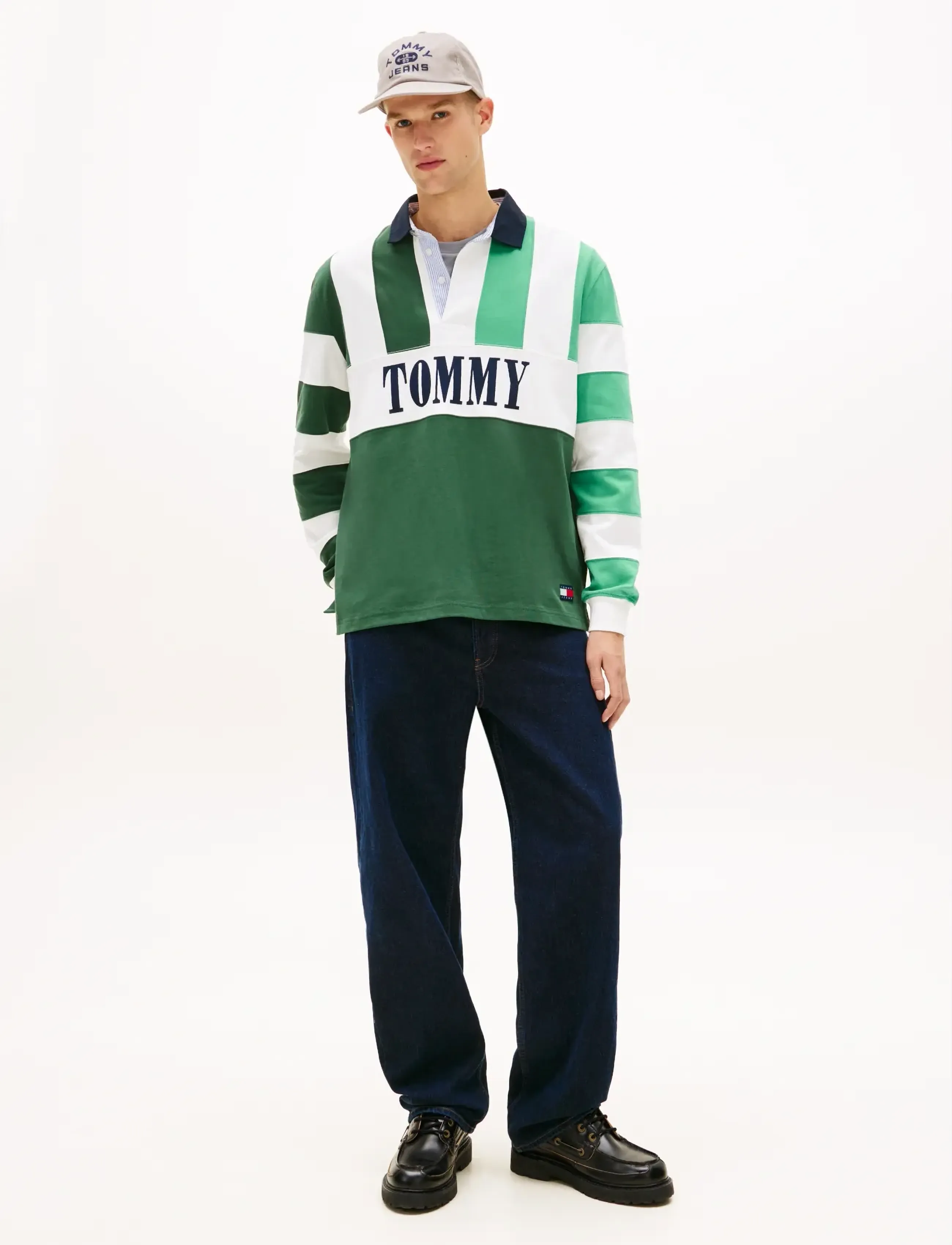 Tommy Jeans - TJM RLX ARCHIVE RUGBY EXT - pikkade varrukatega kootud polosärgid - shadow pine - 3