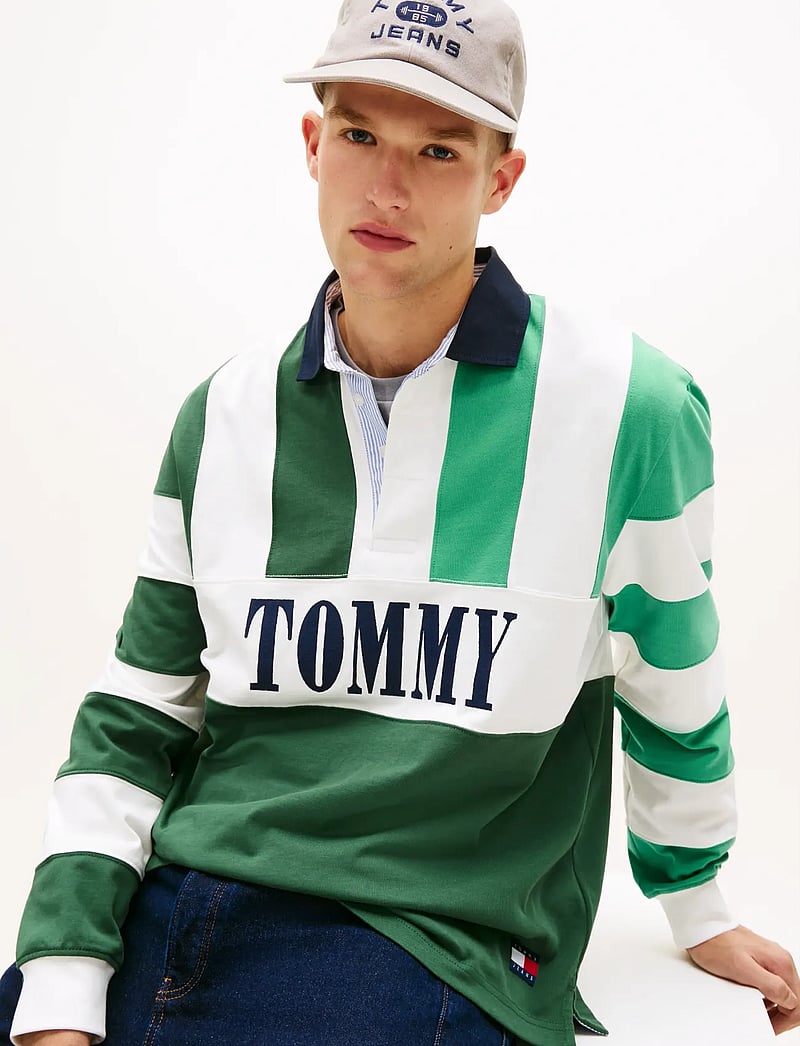 Tommy Jeans - TJM RLX ARCHIVE RUGBY EXT - gestrickte polohemden - shadow pine - 4