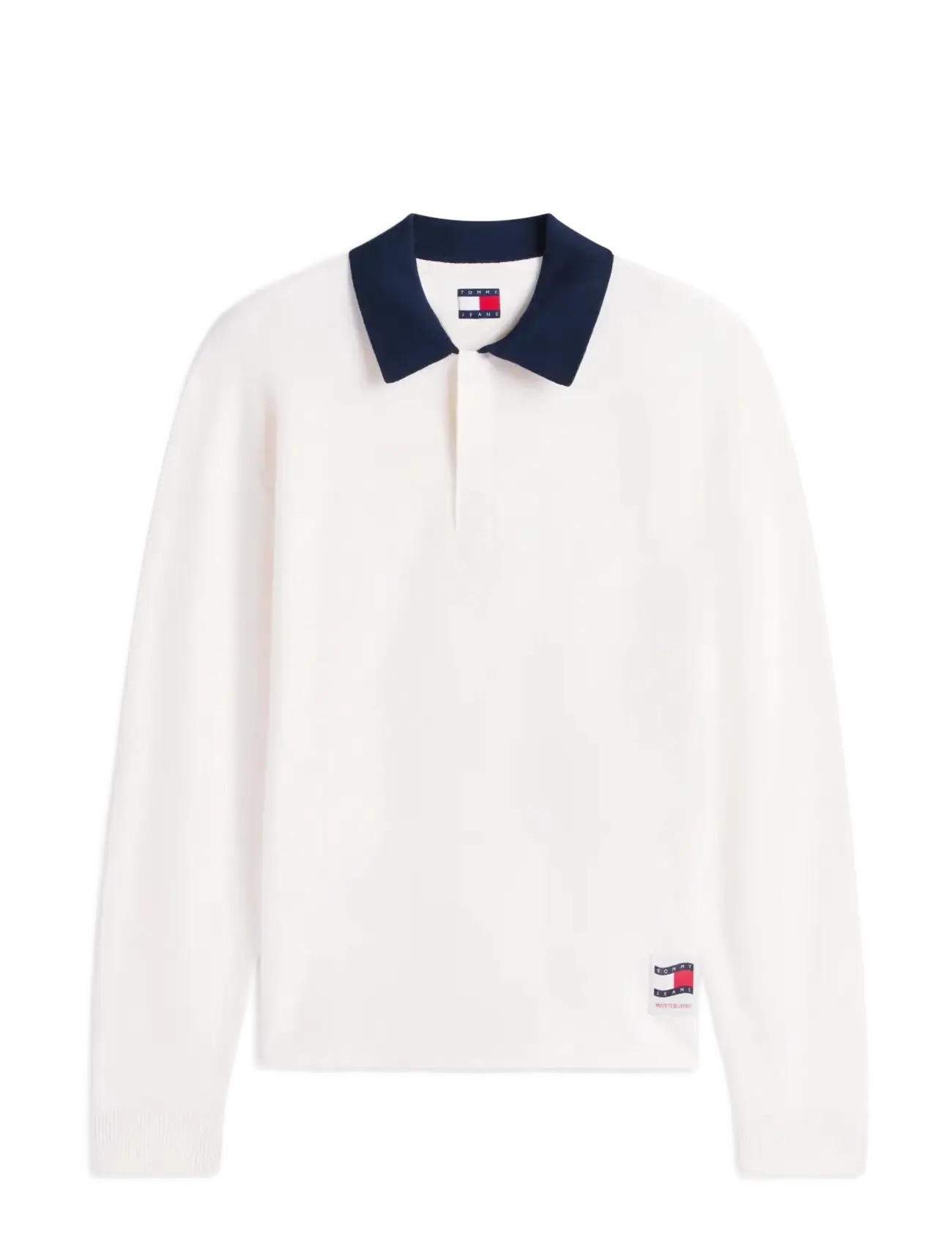 Tommy Jeans TJM REG WVN LBL RUGBY SWEAT EXT - Pitkähihaiset - ANCIENT WHITE / white