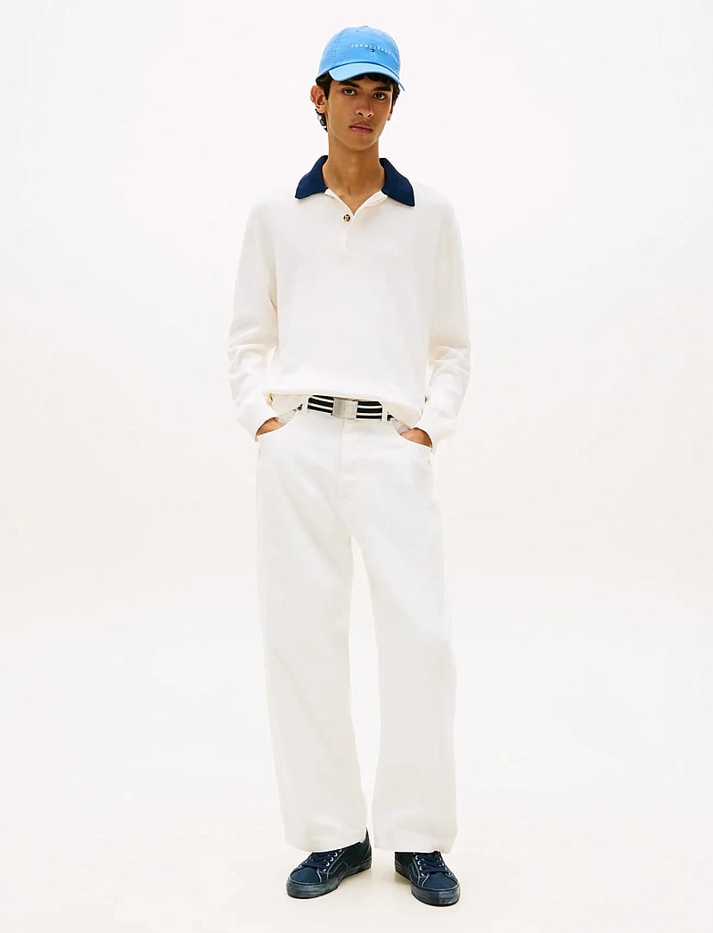 Tommy Jeans - TJM REG WVN LBL RUGBY SWEAT EXT - polos à manches longues - ancient white - 3