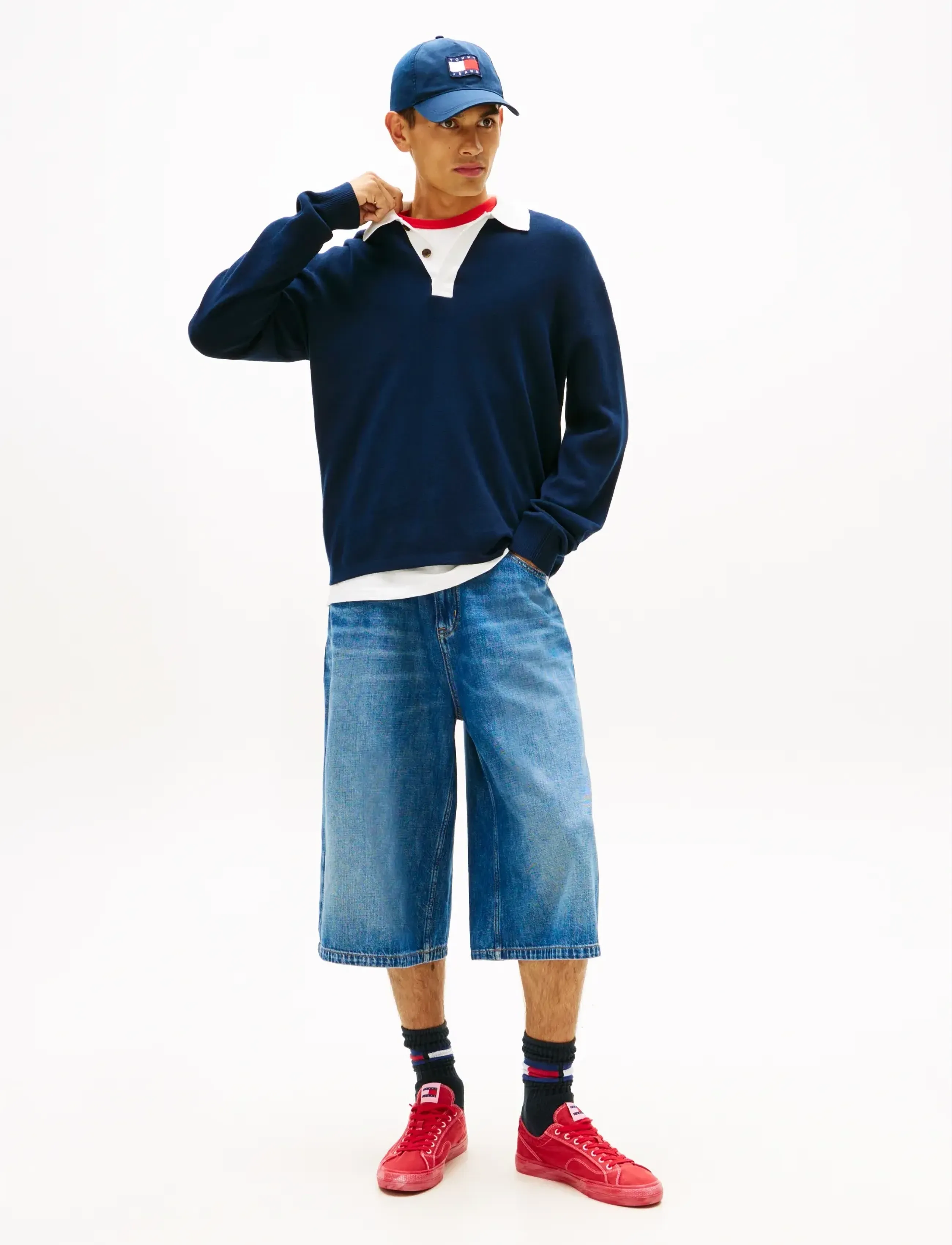 Tommy Jeans - TJM REG WVN LBL RUGBY SWEAT EXT - long-sleeved polos - dark night navy - 3