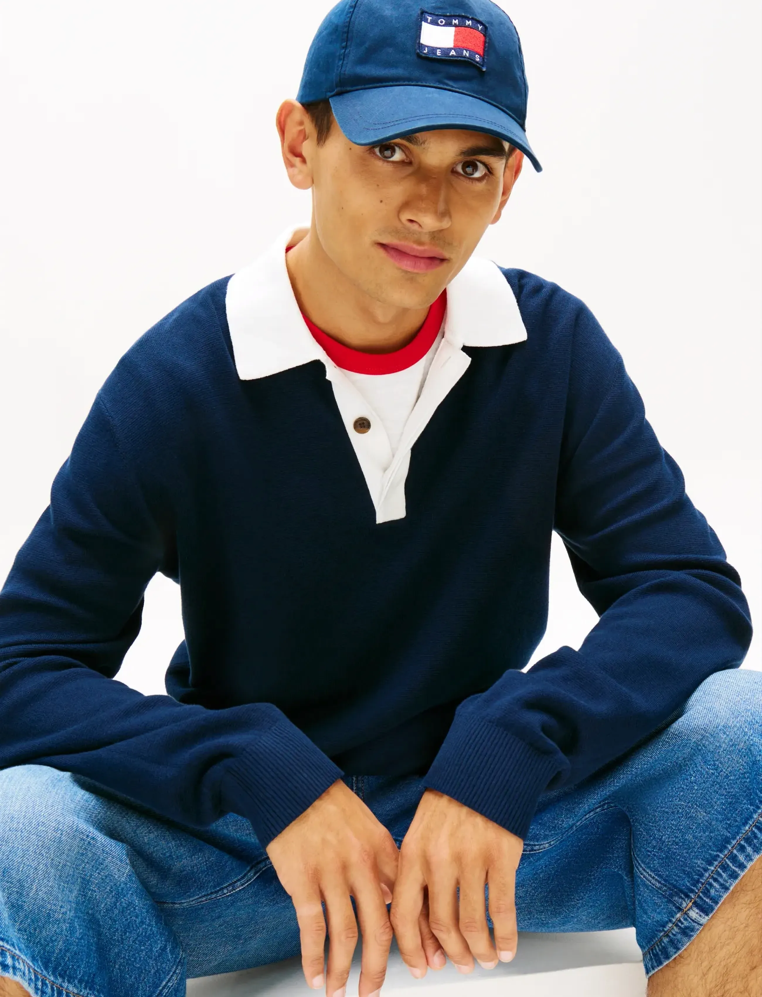 Tommy Jeans - TJM REG WVN LBL RUGBY SWEAT EXT - long-sleeved polos - dark night navy - 4