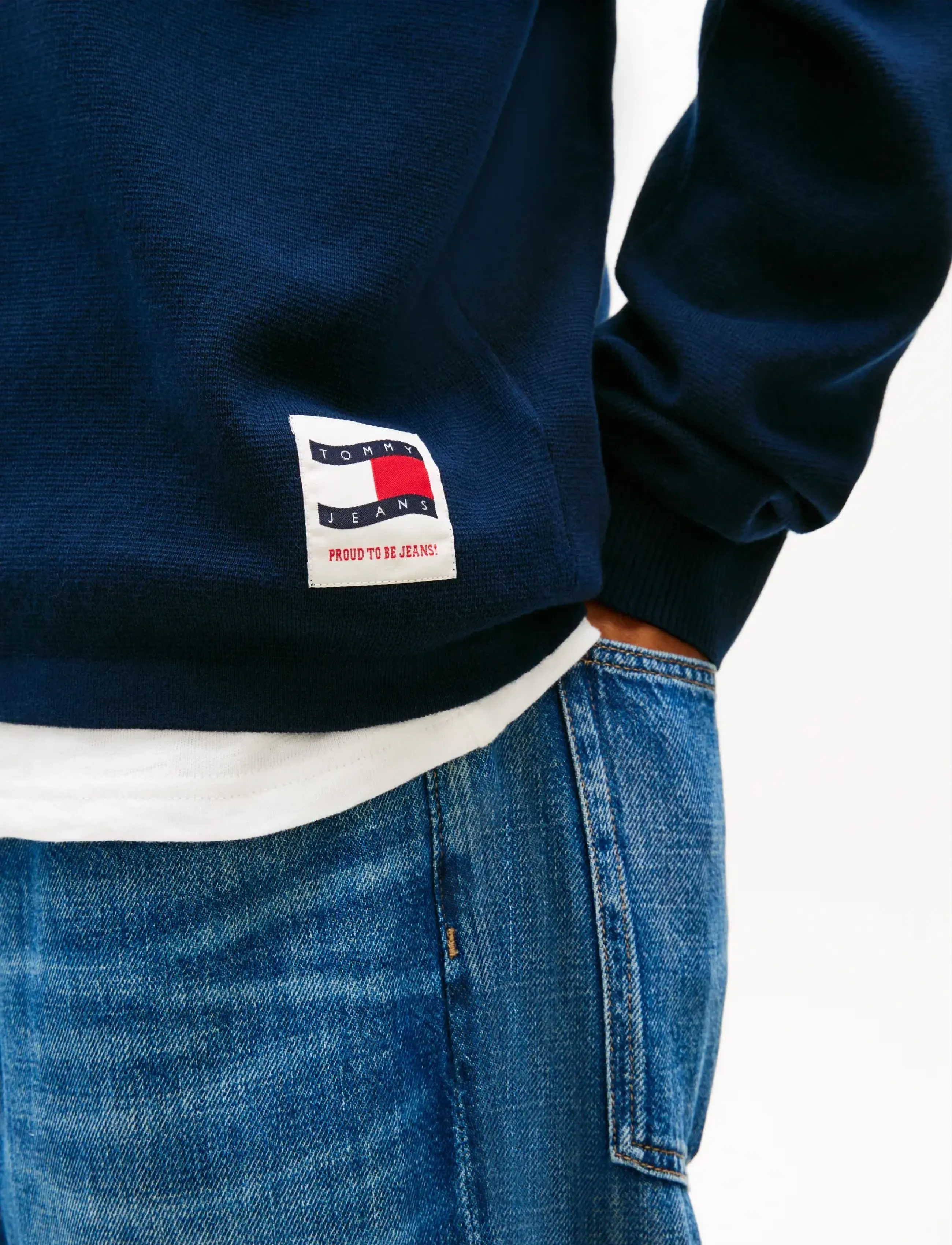 Tommy Jeans - TJM REG WVN LBL RUGBY SWEAT EXT - long-sleeved polos - dark night navy - 5