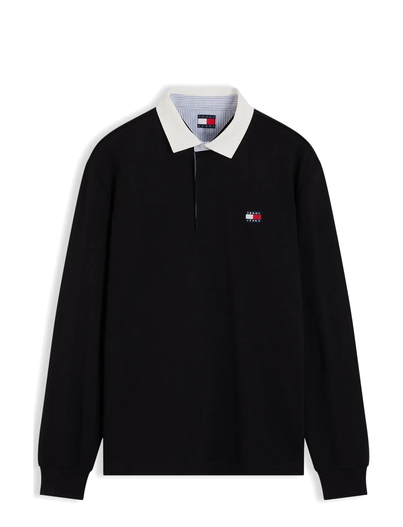 Tommy Jeans - TJM RLX ESS BADGE RUGBY EXT - langærmede poloer - black - 1