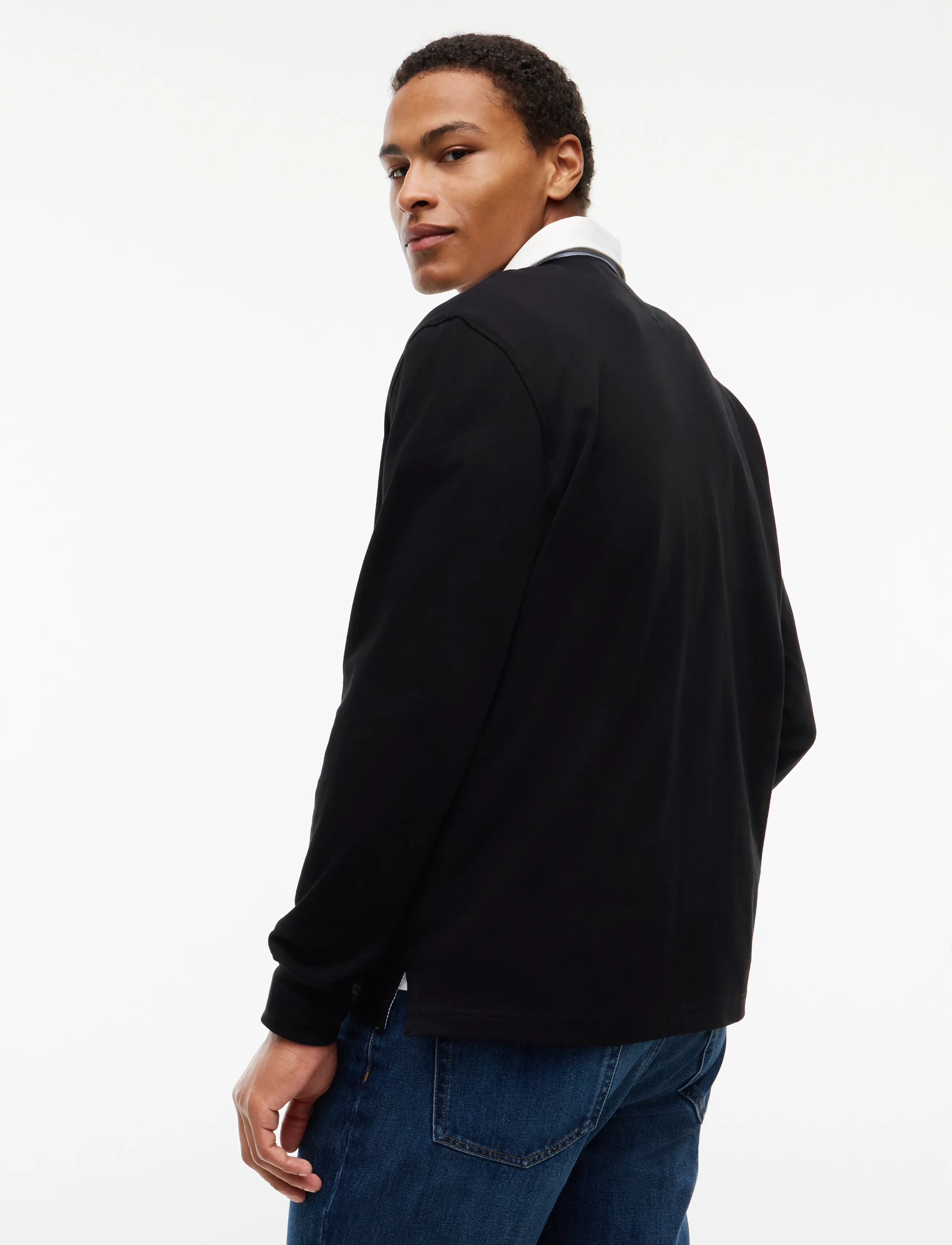 Tommy Jeans - TJM RLX ESS BADGE RUGBY EXT - langærmede poloer - black - 2