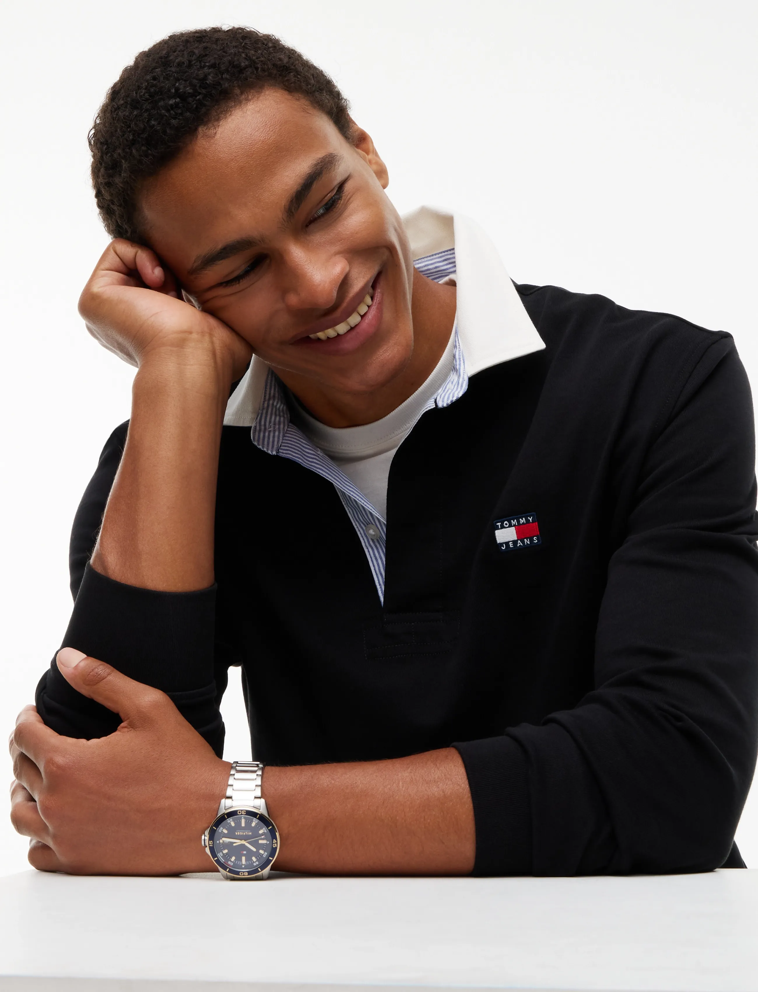 Tommy Jeans - TJM RLX ESS BADGE RUGBY EXT - langærmede poloer - black - 3