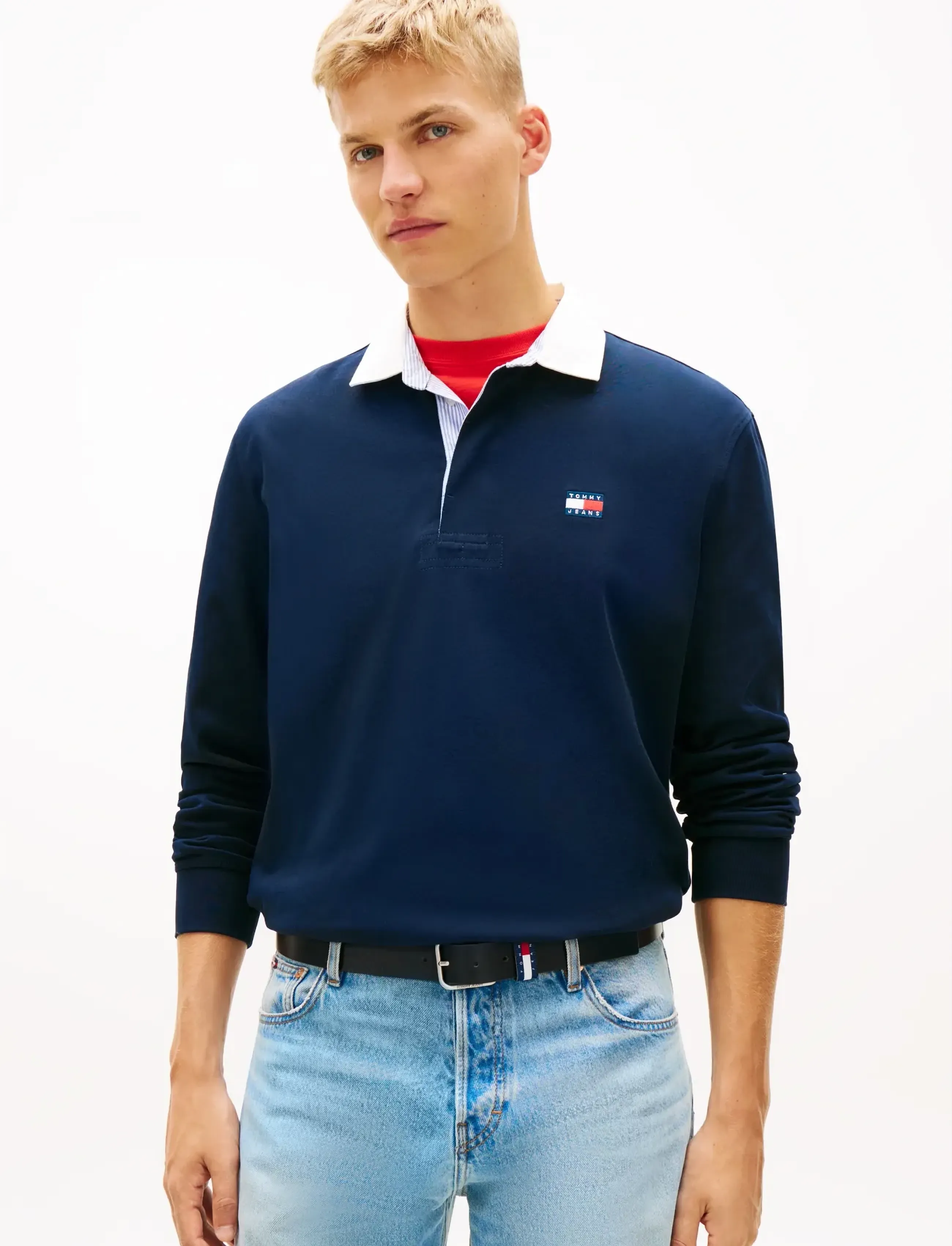 Tommy Jeans TJM RLX ESS BADGE RUGBY - Nyheter - DARK NIGHT NAVY / navy