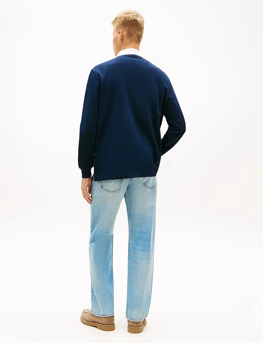 Tommy Jeans - TJM RLX ESS BADGE RUGBY - pikkade varrukatega polod - dark night navy - 2