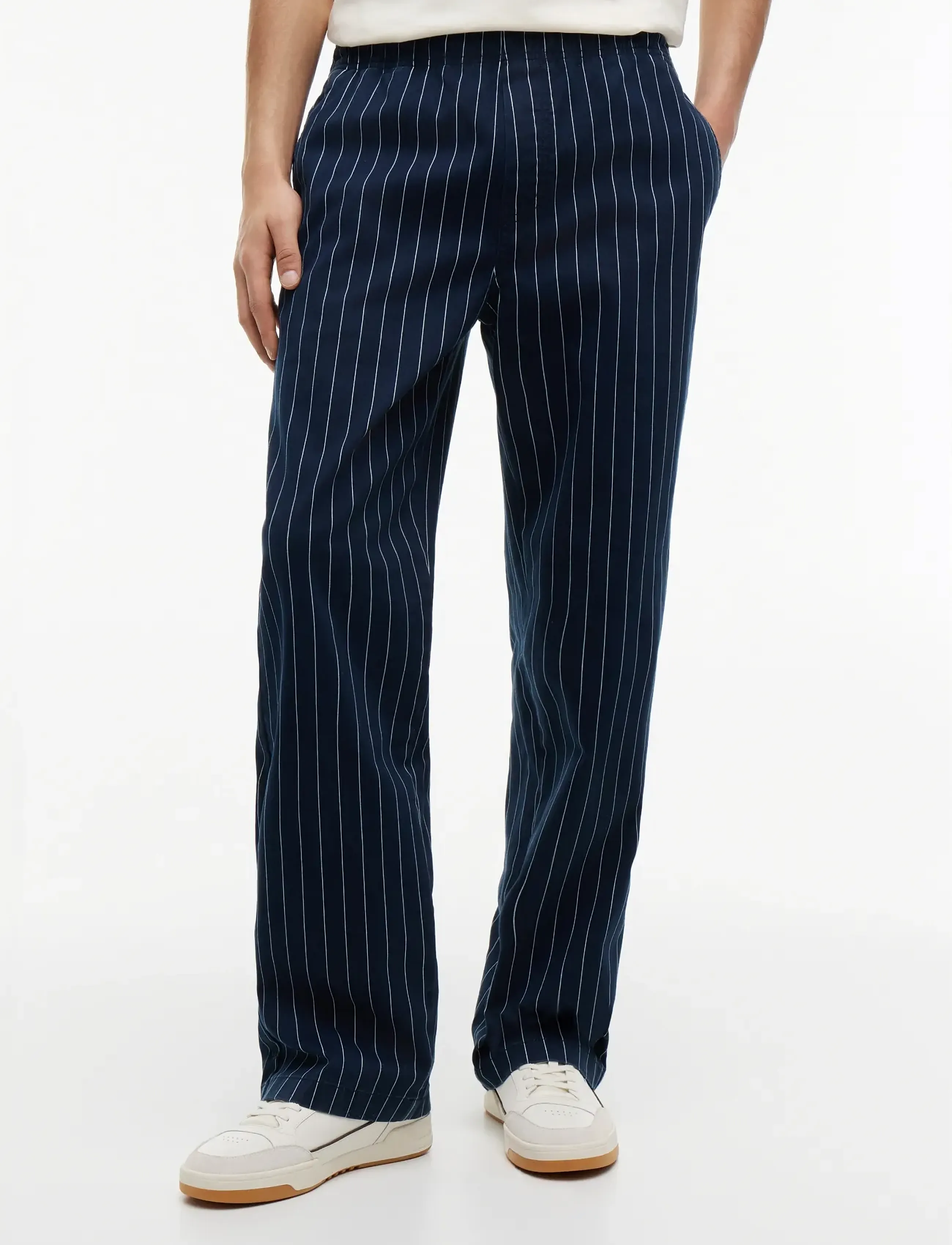 Tommy Jeans TJM JAIMIE STRIPE PANT - Tommy Hilfiger - DARK NIGHT NAVY STRIPE / navy