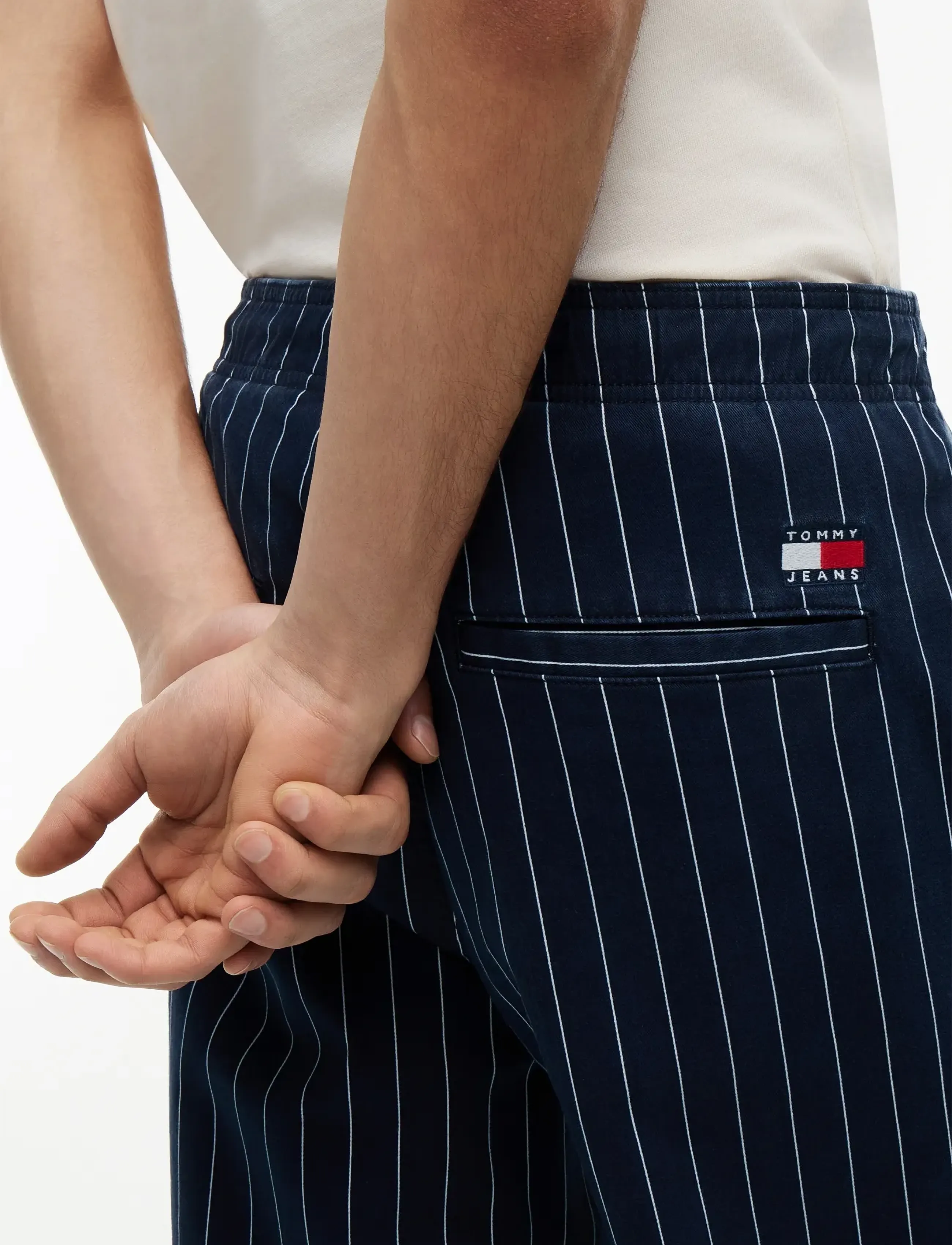 Tommy Jeans - TJM JAIMIE STRIPE PANT - vabaaja püksid - dark night navy stripe - 4