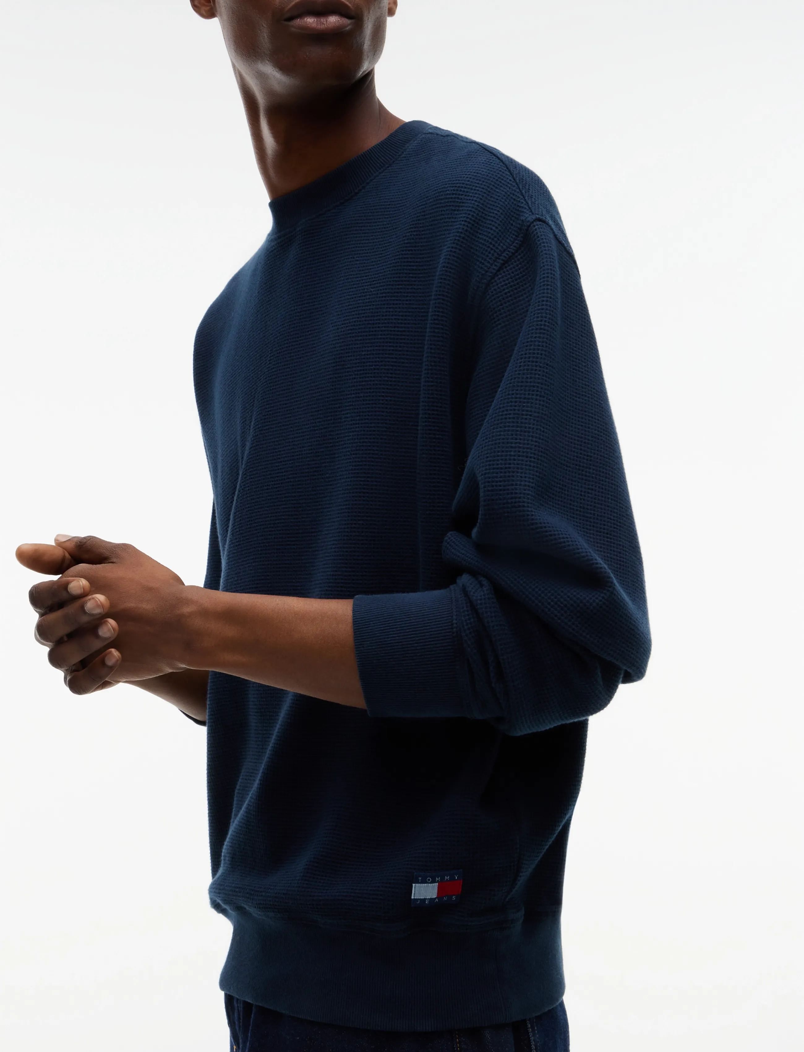 Tommy Jeans - TJM RLX WASHED WAFFLE CREW - dark blue - 3