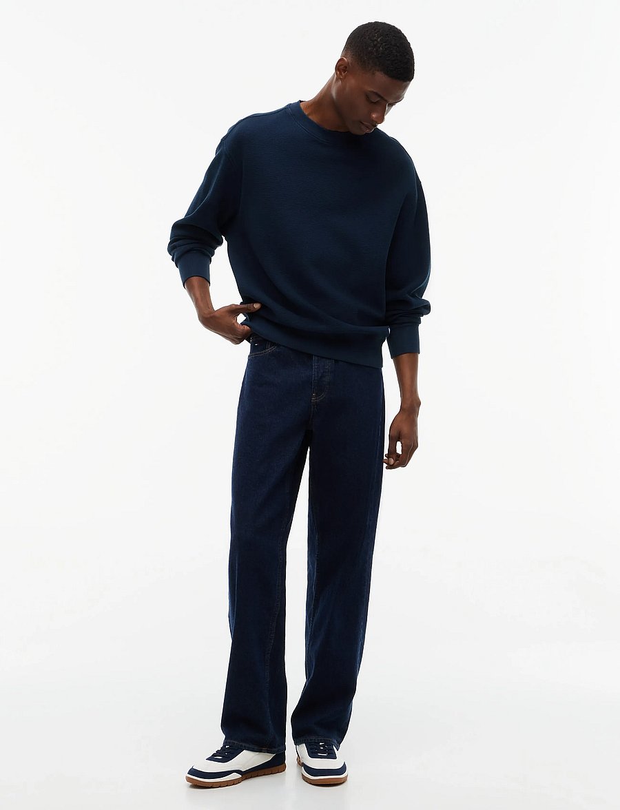Tommy Jeans - TJM RLX WASHED WAFFLE CREW - sweatshirts - dark blue - 4