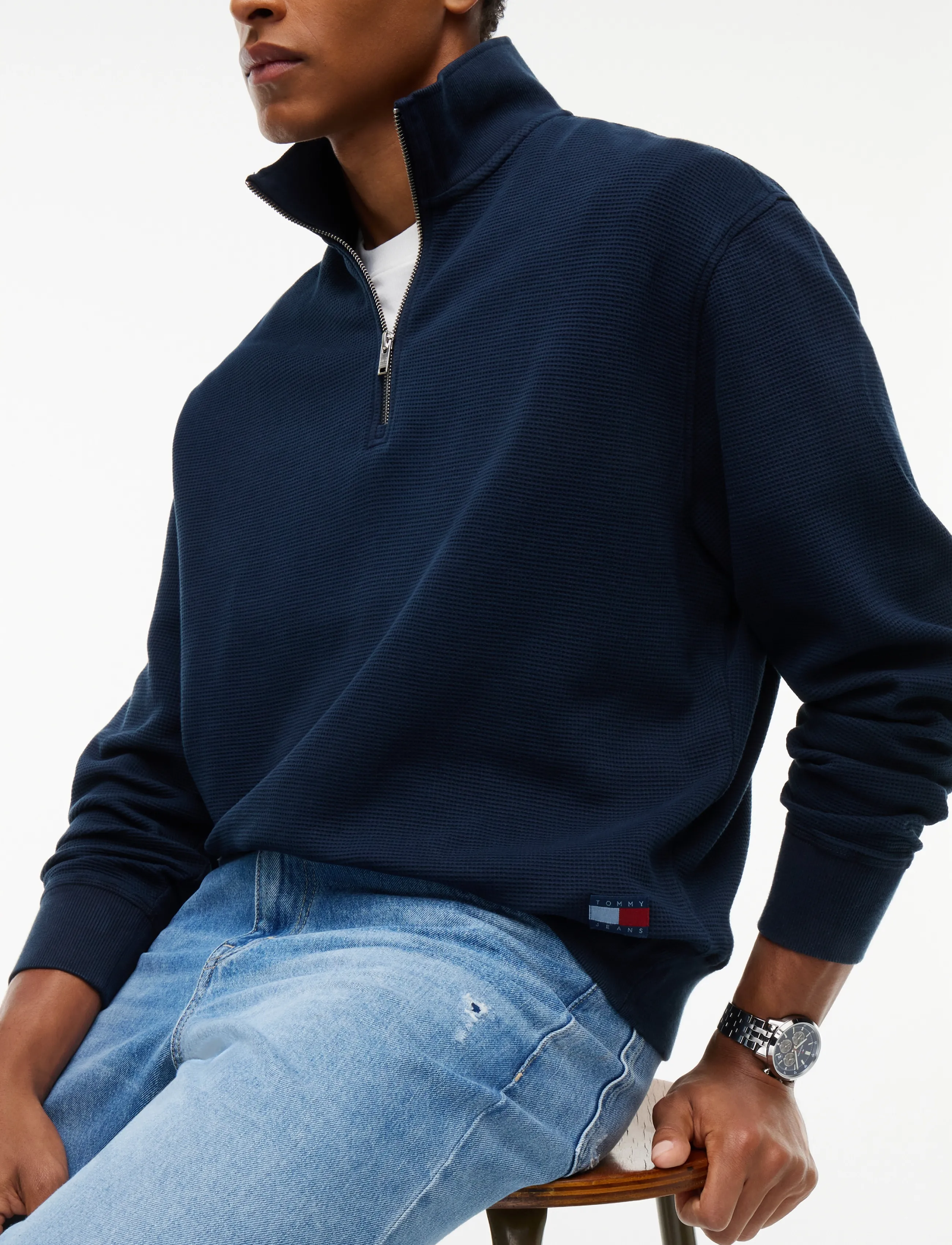 Tommy Jeans - TJM RLX WASHED WAFFLE QZ - dark blue - 3