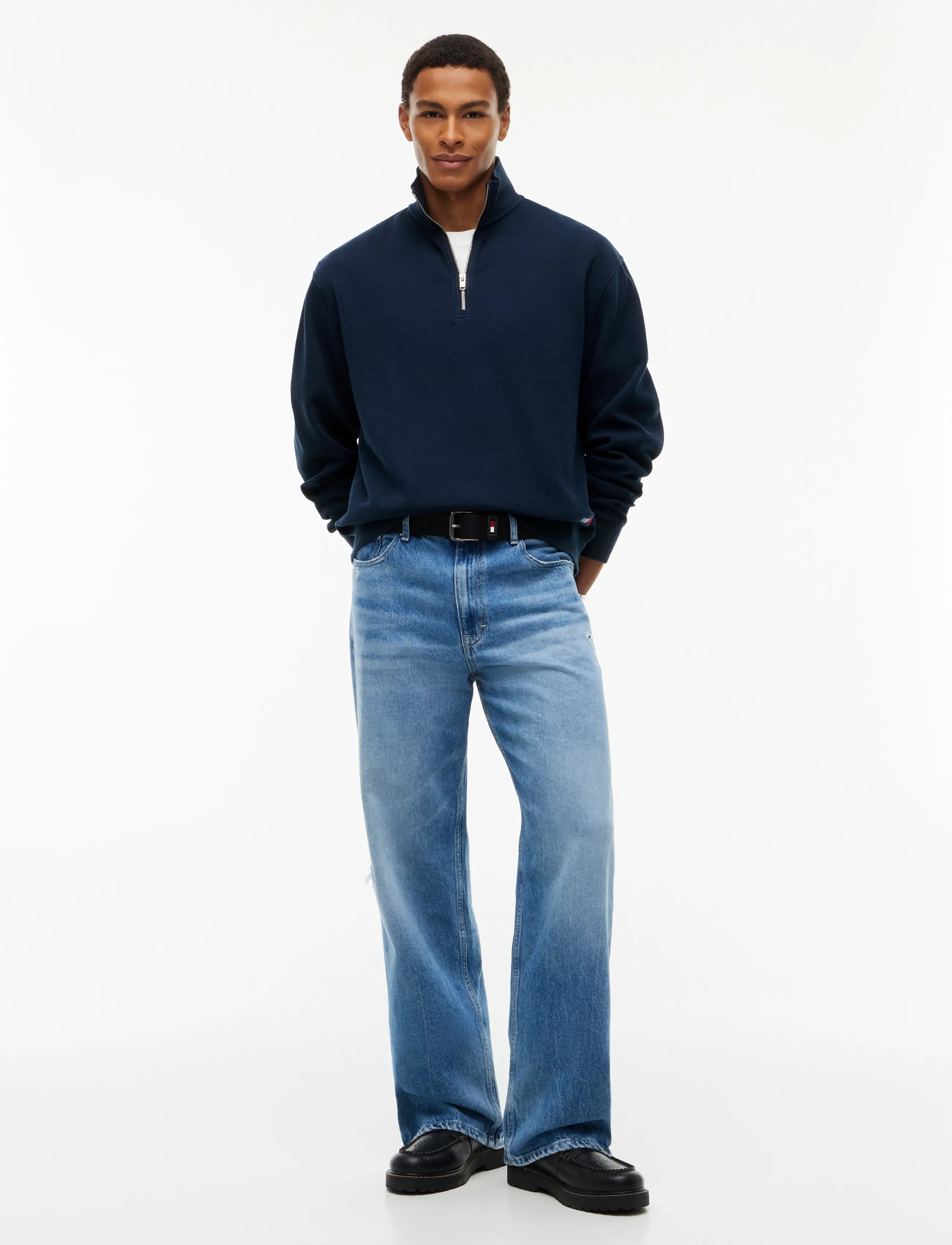 Tommy Jeans - TJM RLX WASHED WAFFLE QZ - dark blue - 4
