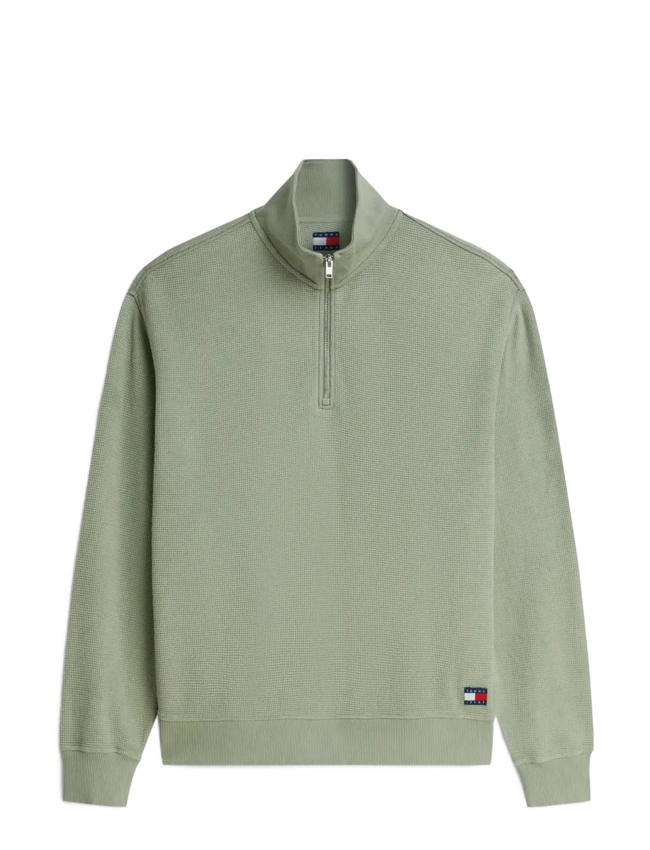 Tommy Jeans - TJM RLX WASHED WAFFLE QZ EXT - half zip-tröjor - spring olive - 1