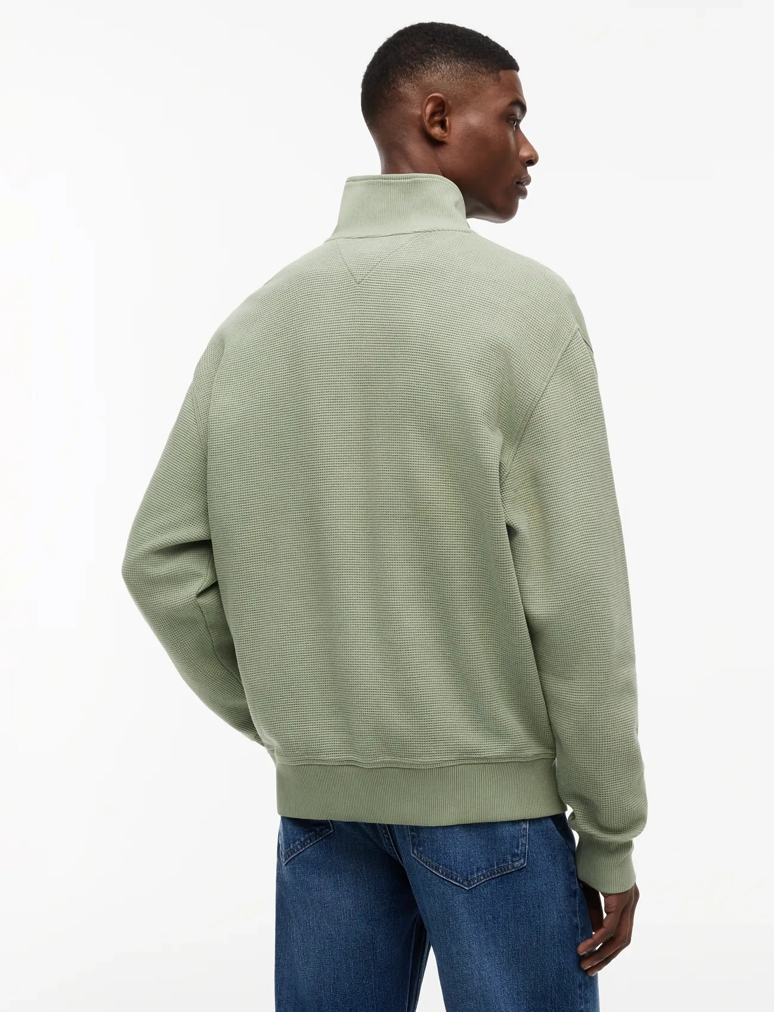 Tommy Jeans - TJM RLX WASHED WAFFLE QZ EXT - half zip-tröjor - spring olive - 2