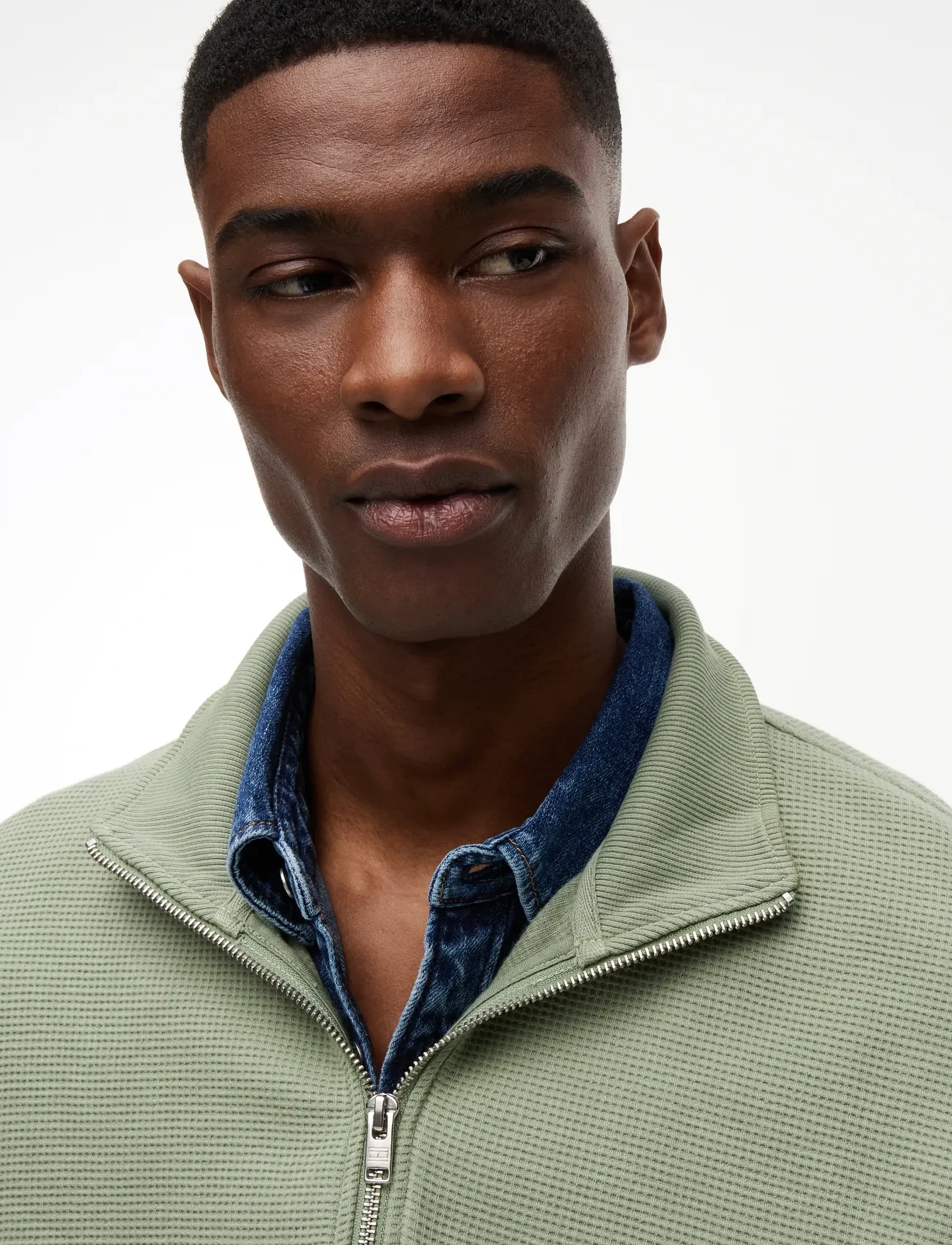 Tommy Jeans - TJM RLX WASHED WAFFLE QZ EXT - half zip-tröjor - spring olive - 3