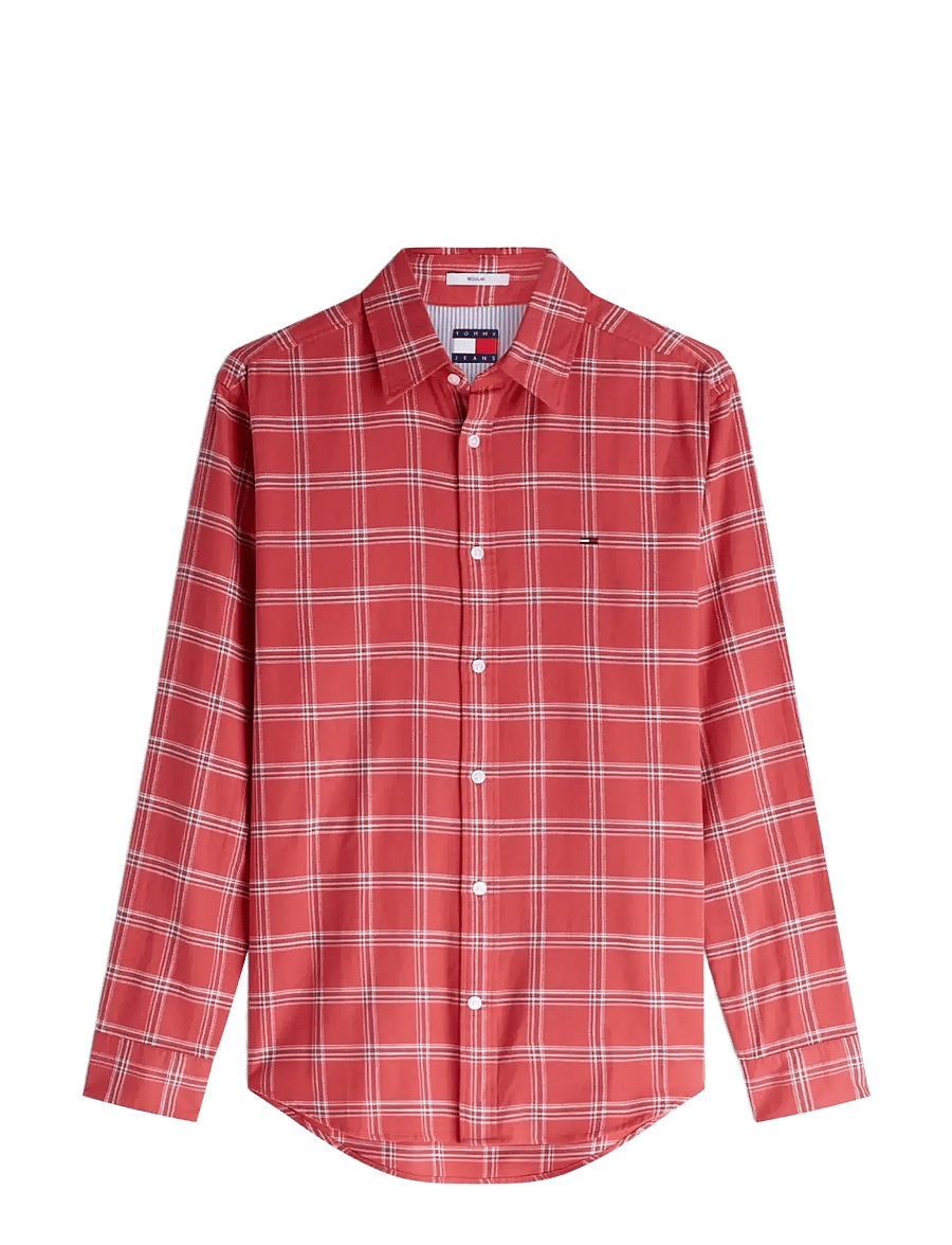Tommy Jeans - TJM REG TWILL CHECK SHIRT - ternede skjorter - anthem red check - 1