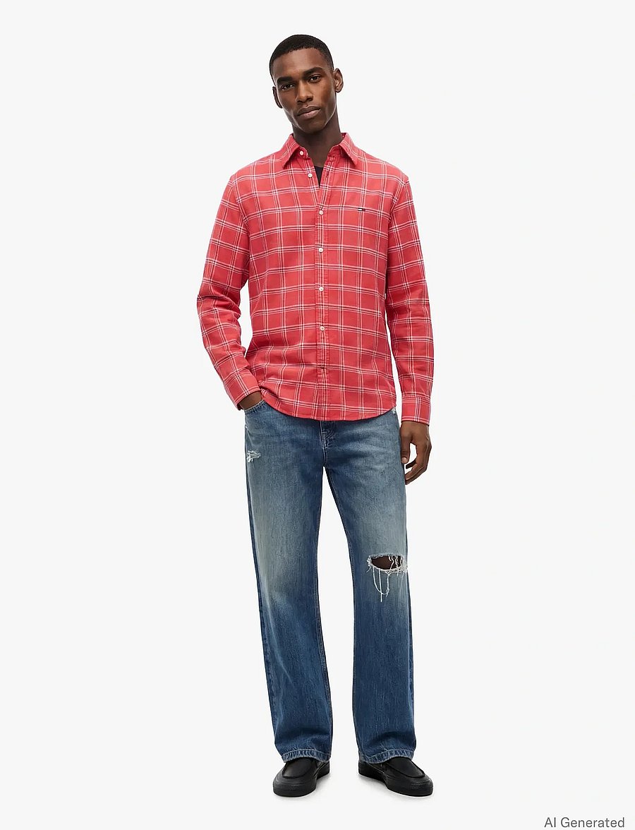 Tommy Jeans - TJM REG TWILL CHECK SHIRT - ternede skjorter - anthem red check - 4
