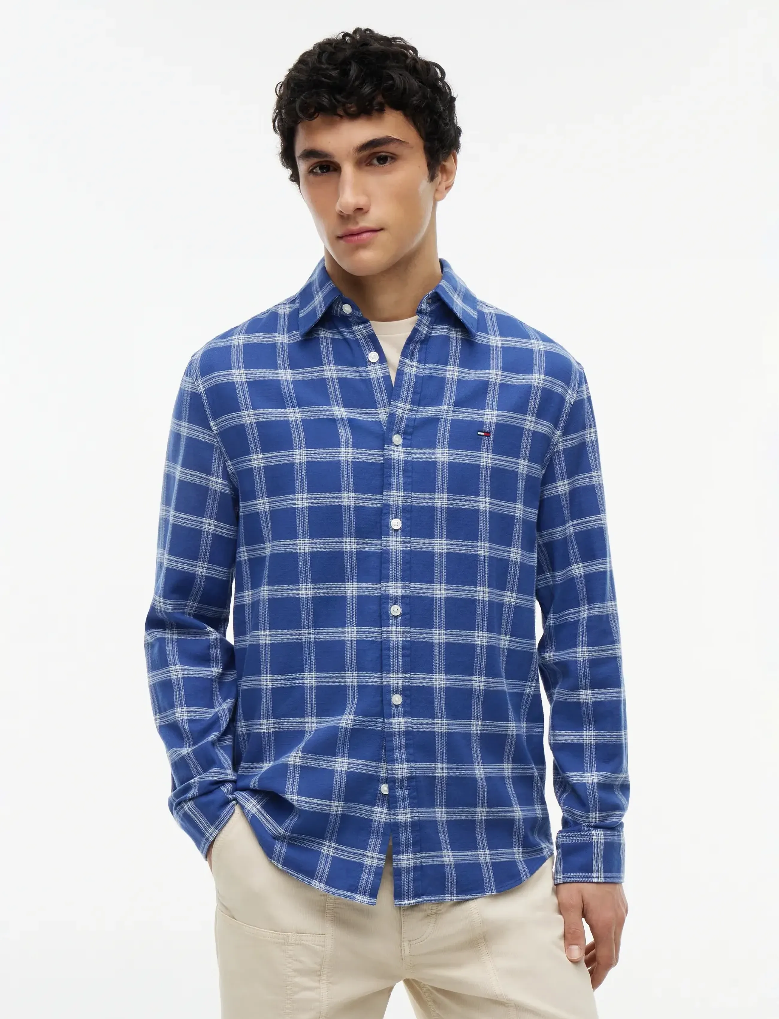 Tommy Jeans TJM REG TWILL CHECK SHIRT - Ternede skjorter - BLUE STORM CHECK / blue